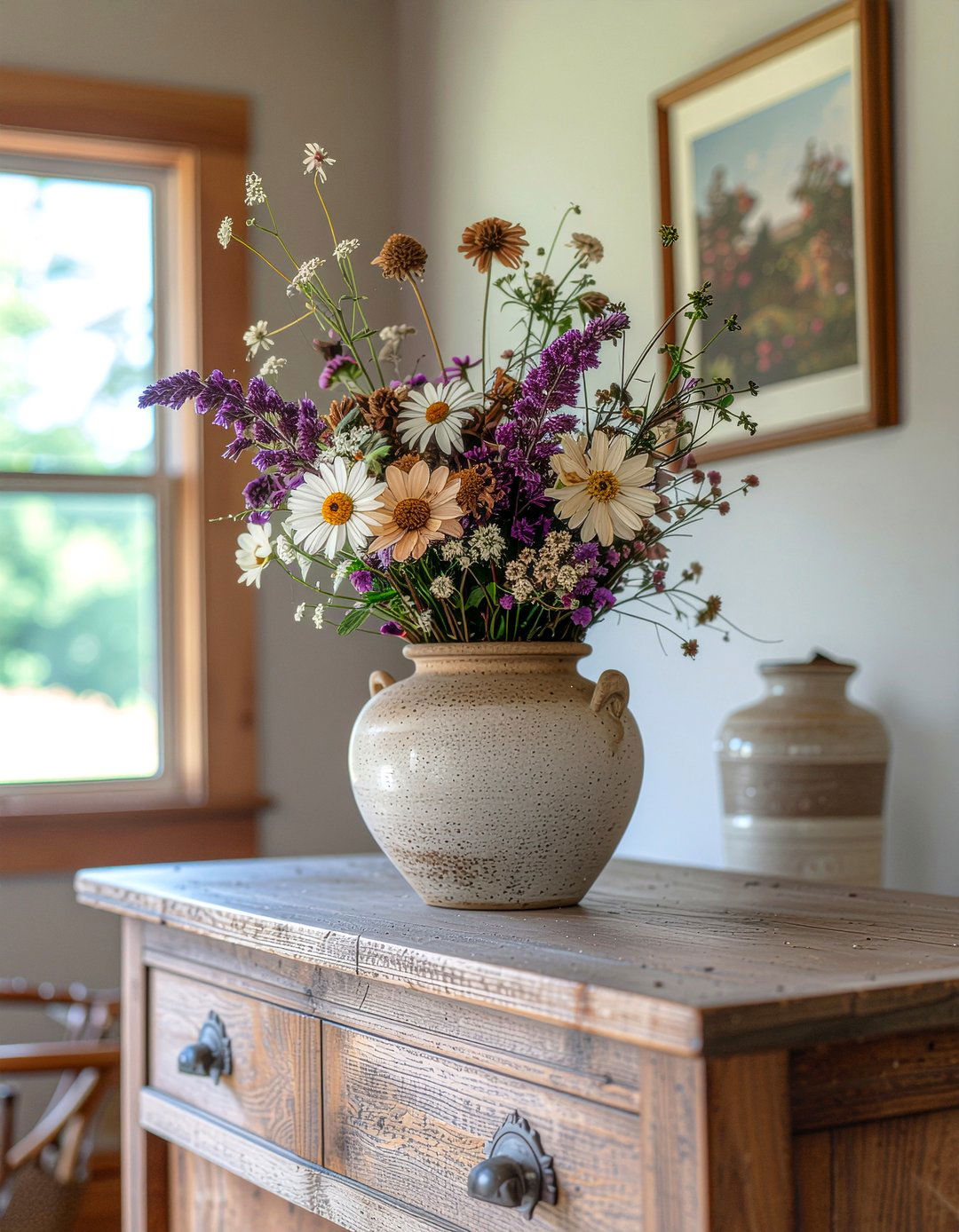 Dried Floral Bouquet - 30 entryway table decor ideas
