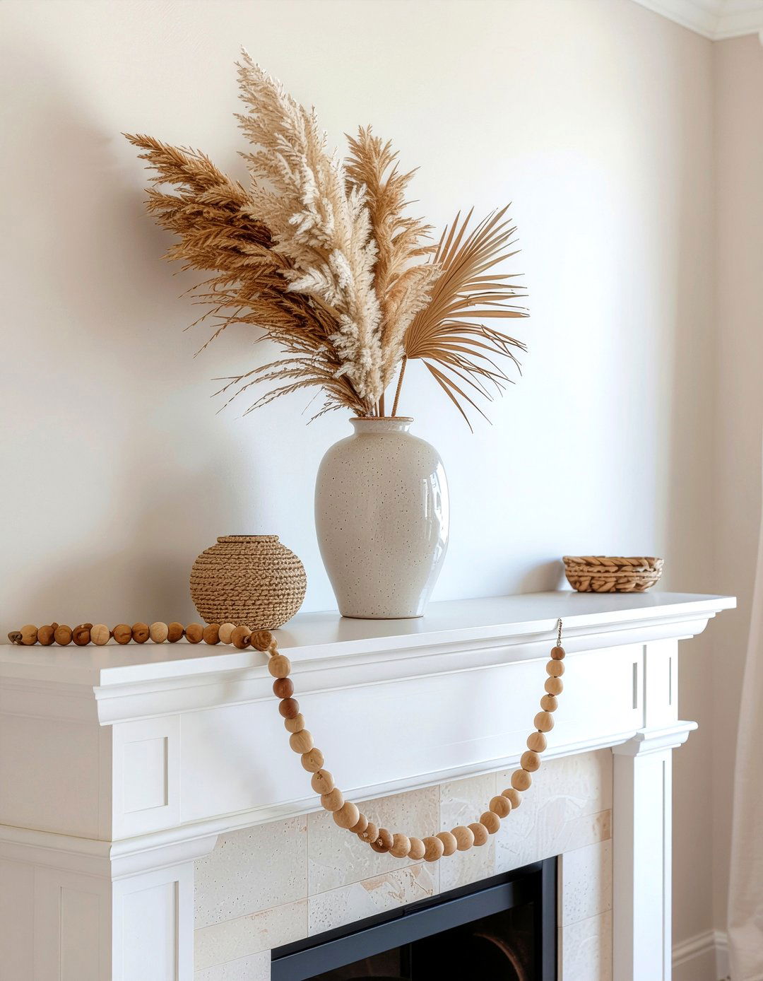 Dried Floral Vase - 30 everyday mantel ideas