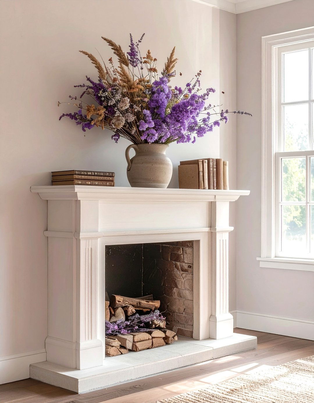 Dried Flower Arrangement - 30 layered mantel ideas