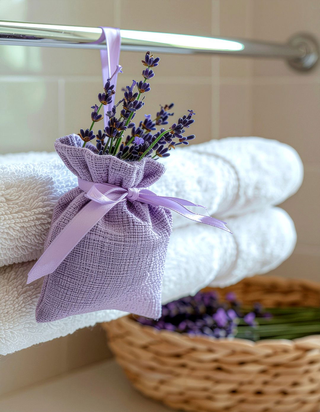 Dried Lavender Sachet - 30 natural bathroom product ideas