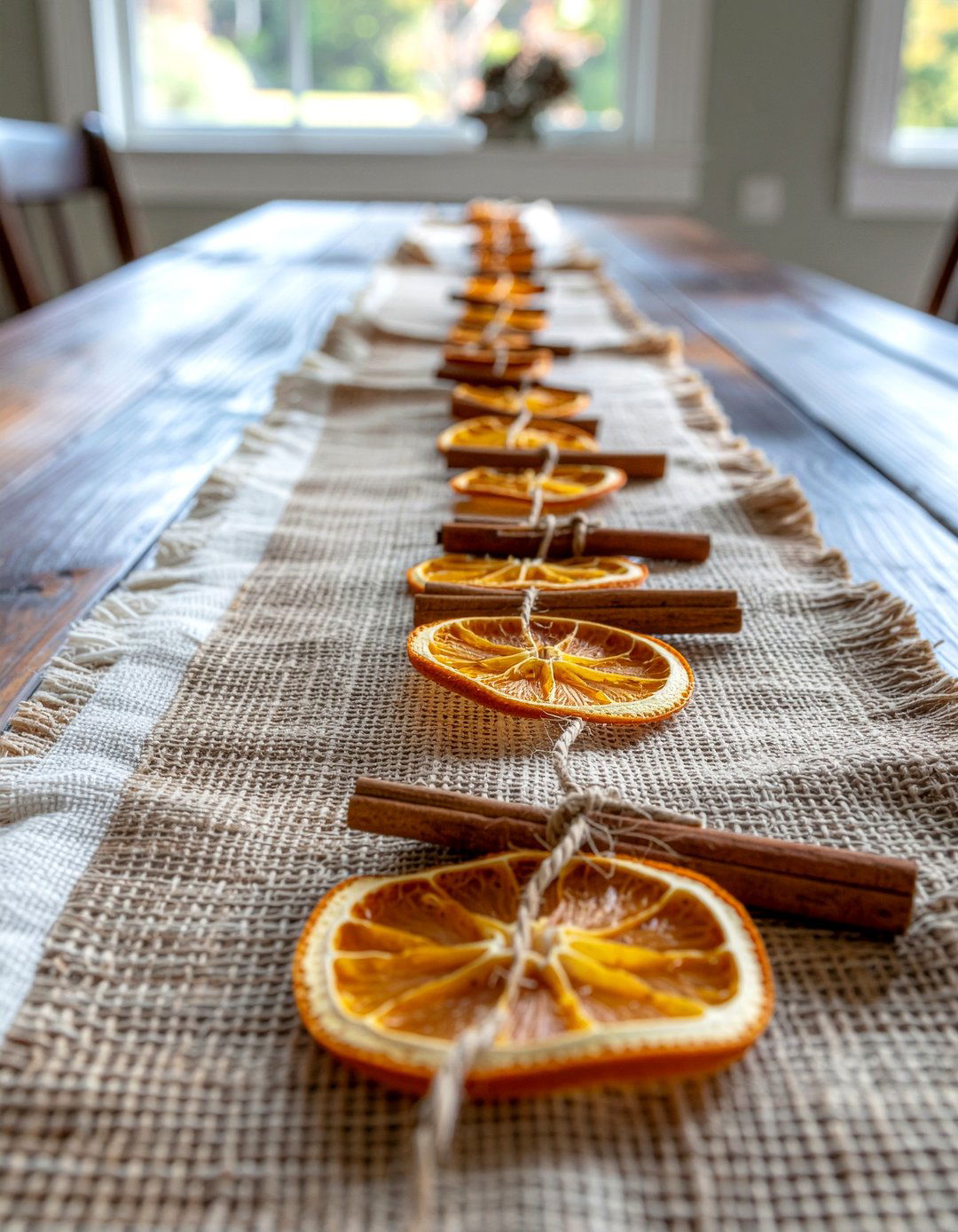 Dried Orange Garland Decor - 30 fruit centerpiece dining ideas