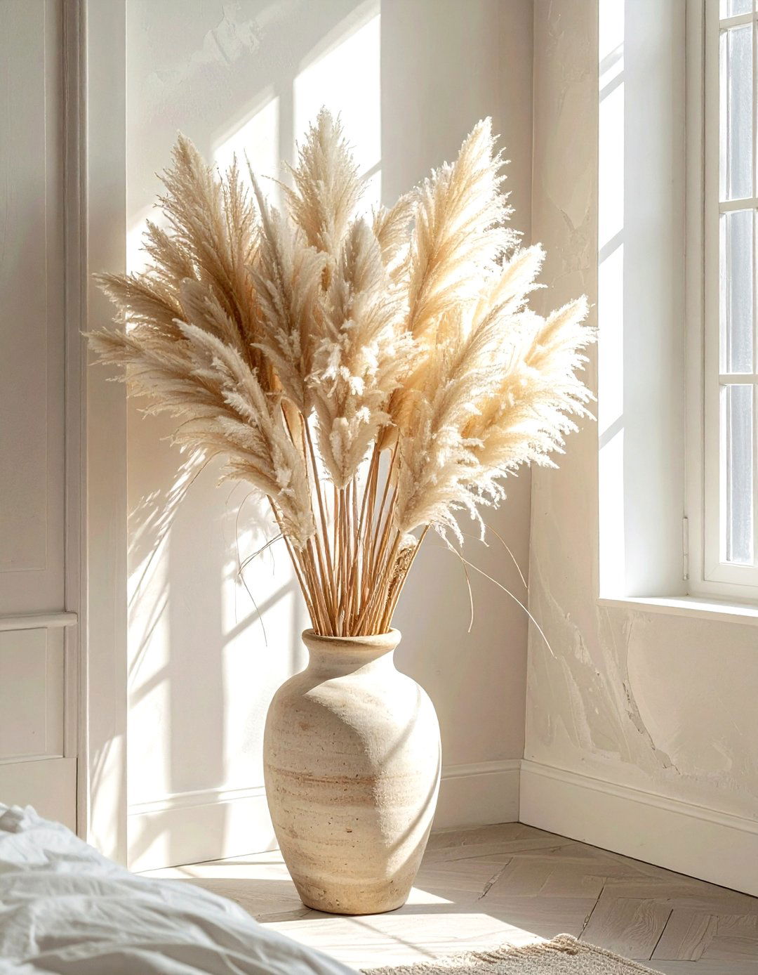 Dried Pampas Grass - 30 beige bedroom accessories ideas