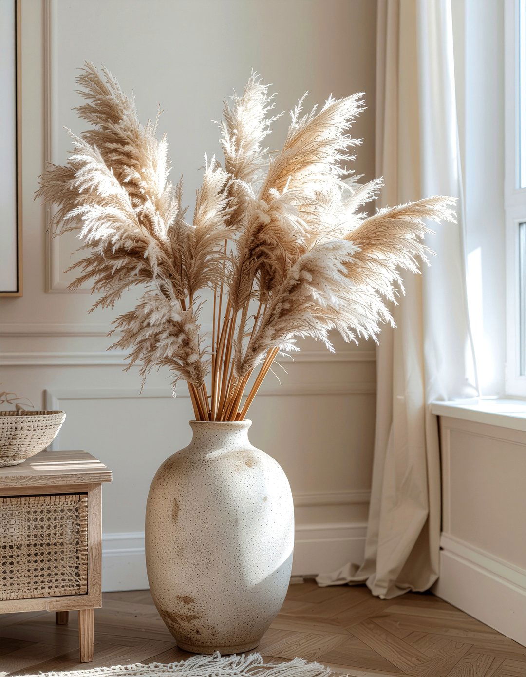 Dried Pampas Grass - 30 entryway table decor ideas