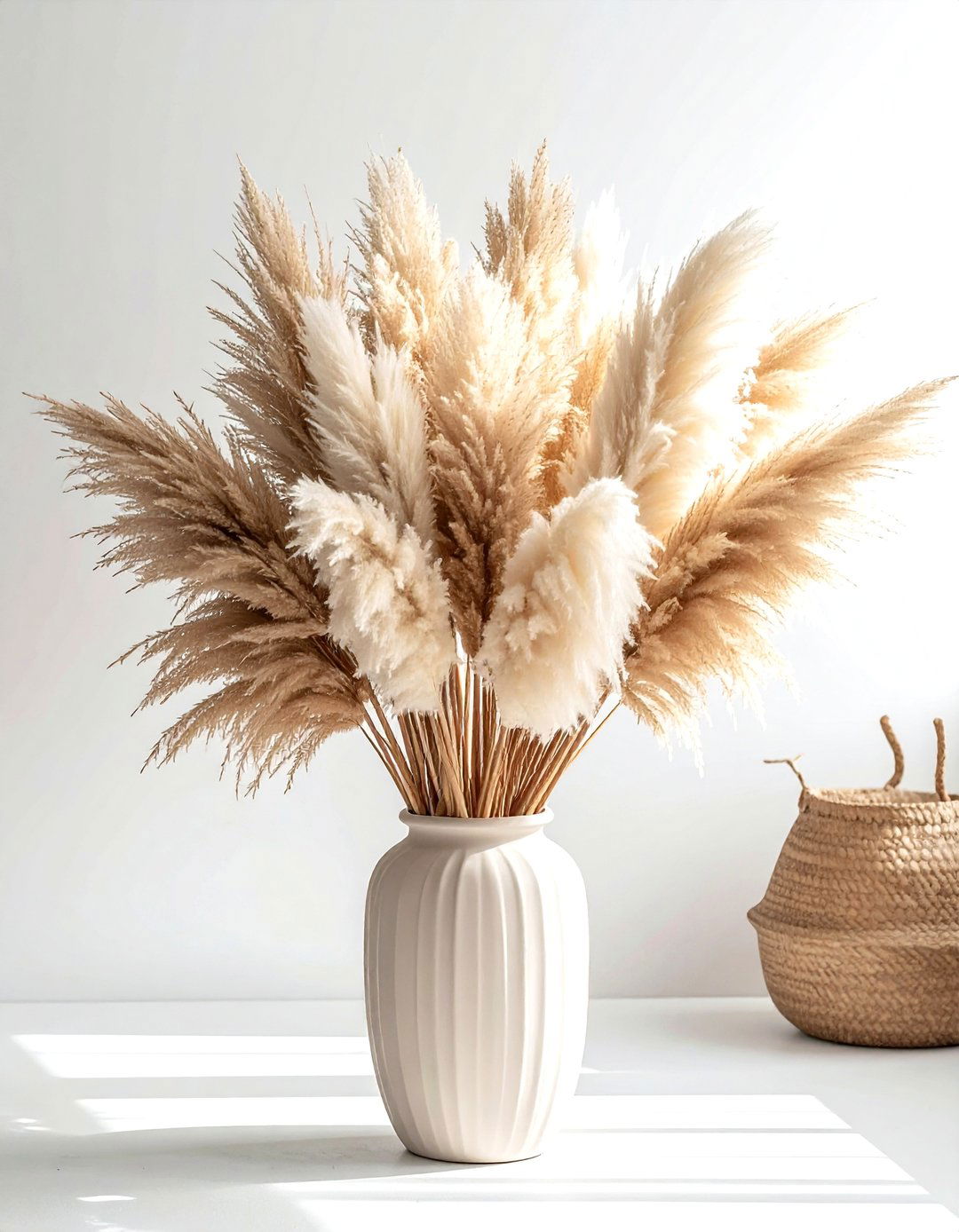 Dried Pampas Grass Arrangement - 30 warm decor ideas
