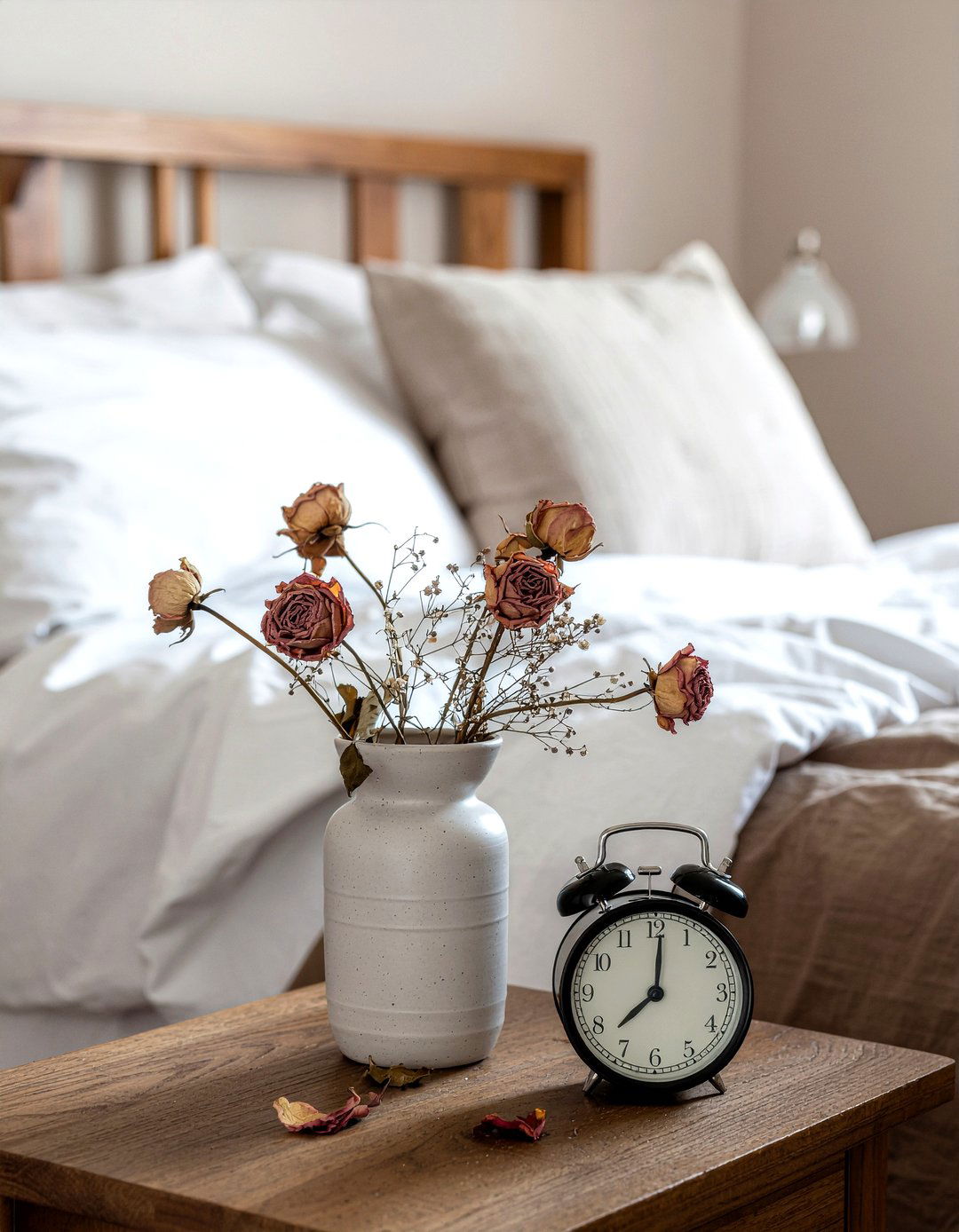 Dried Rose Arrangement - 30 rose bedroom ideas