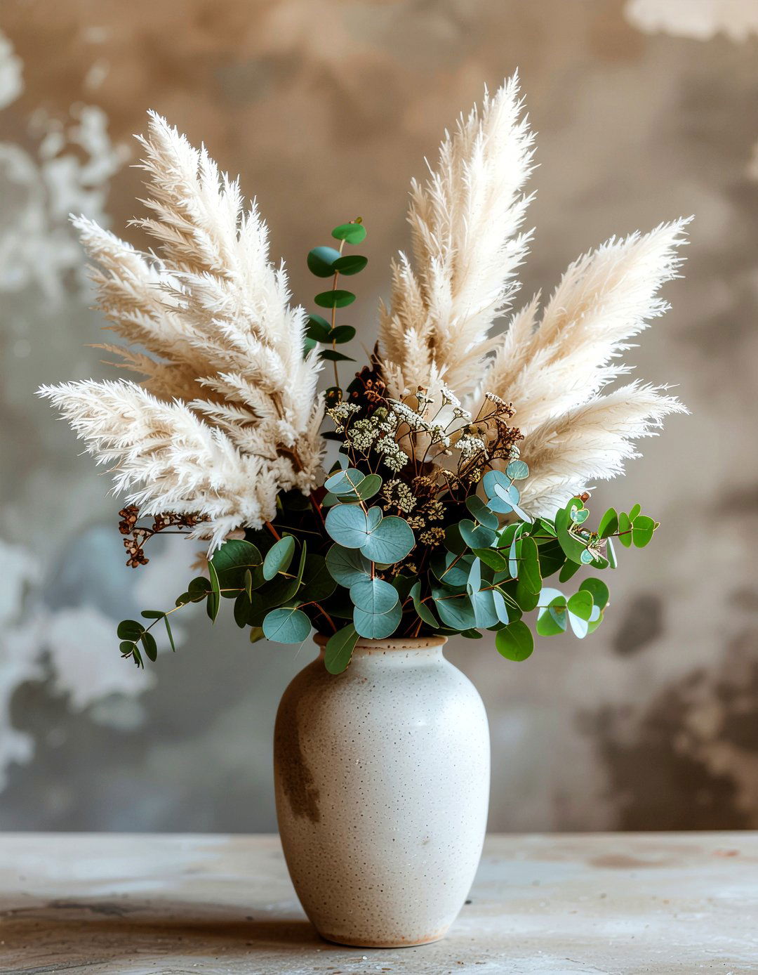 Dried flower arrangement - 30 feminine living room ideas