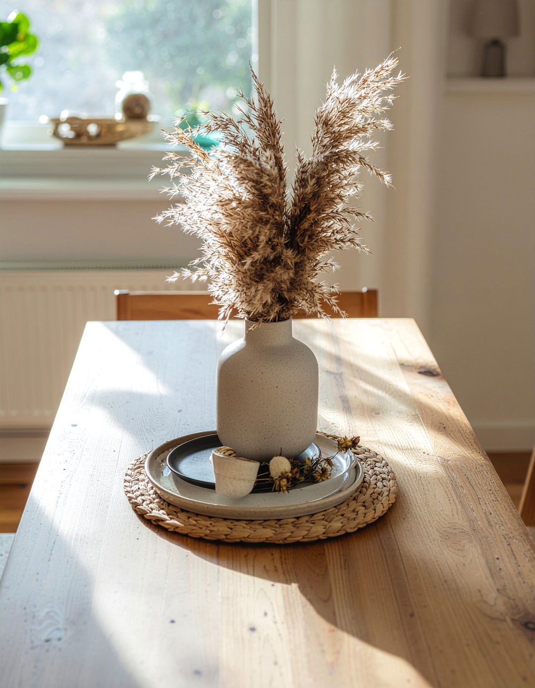 Dried flower arrangement - 30 removable dining room decor ideas