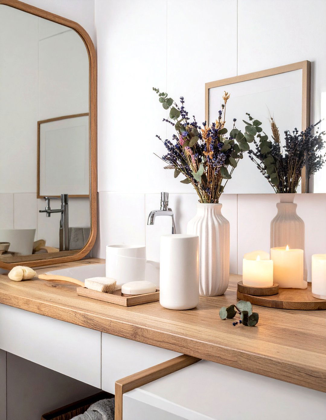 Dried flower bathroom decor - 30 boho bathroom ideas