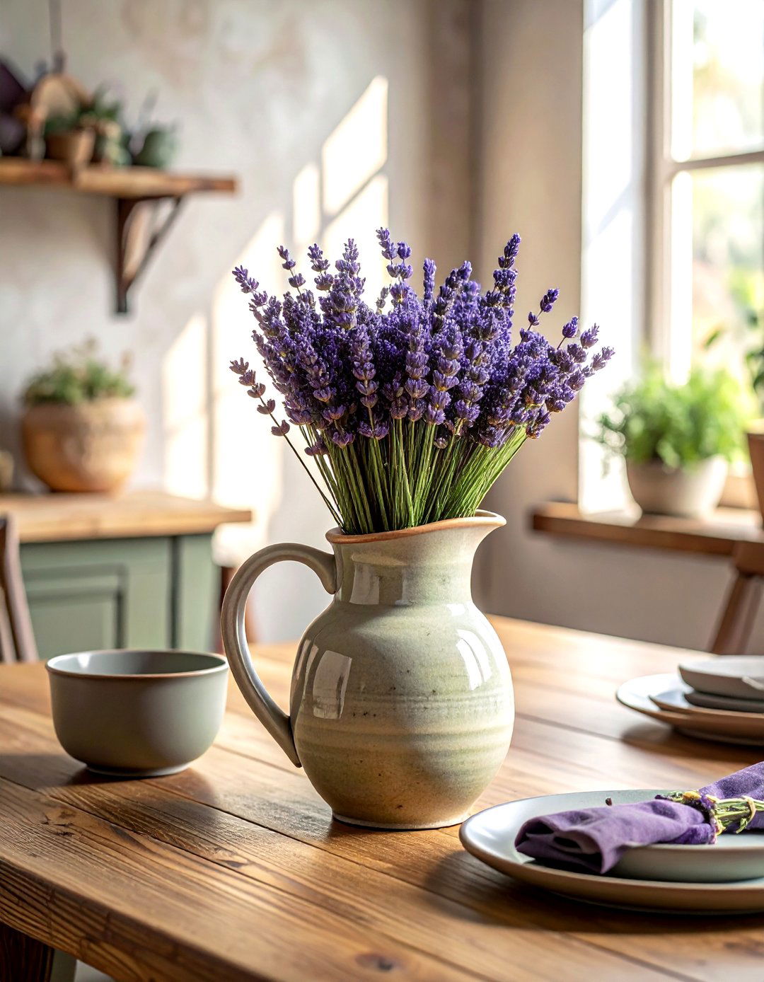 Dried lavender centerpiece - 30 French cottage dining room ideas