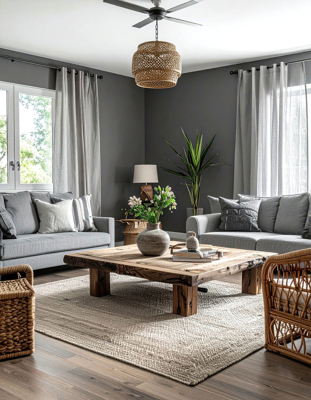 Driftwood And Grey Living Room - 30 coastal grey living room ideas