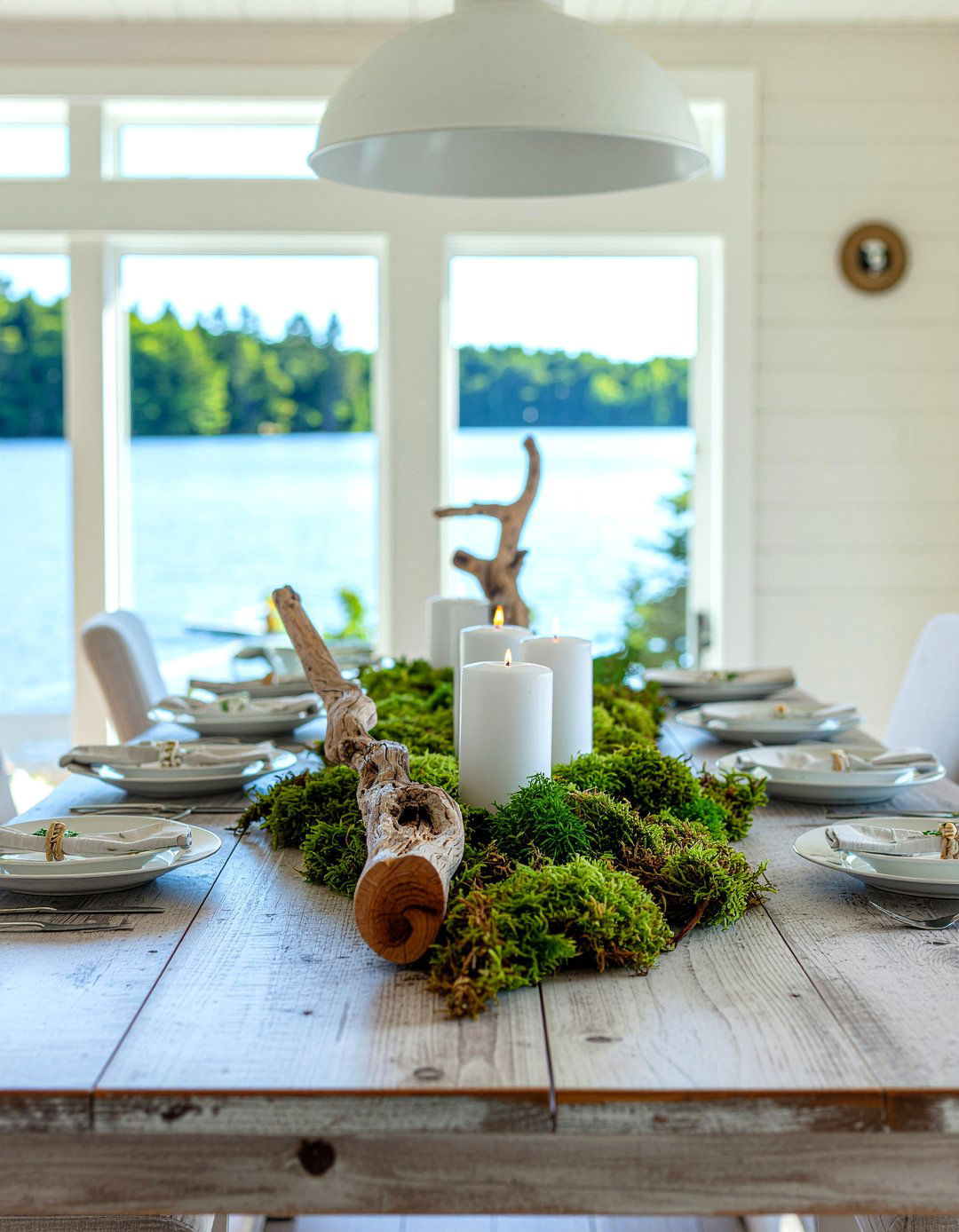 Driftwood Centerpiece - 30 lake house dining room ideas