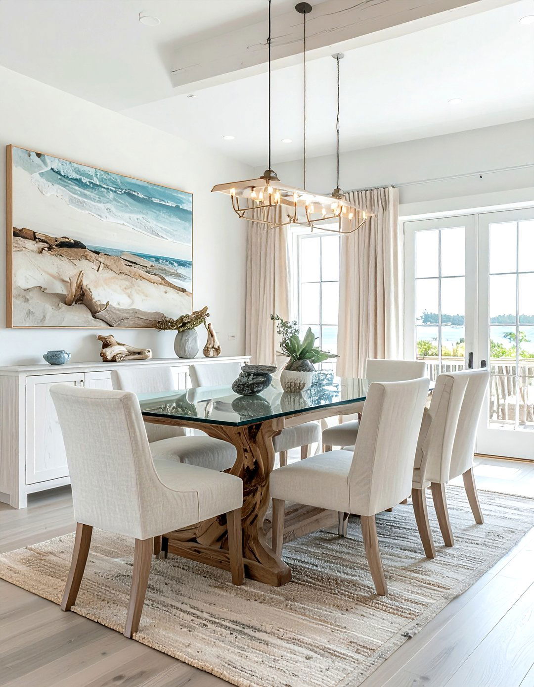 Driftwood Coastal Dining Room - 30 coastal dining room ideas