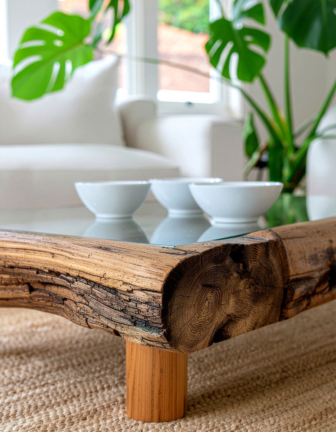 Driftwood Coffee Tables - 30 tropical living room ideas