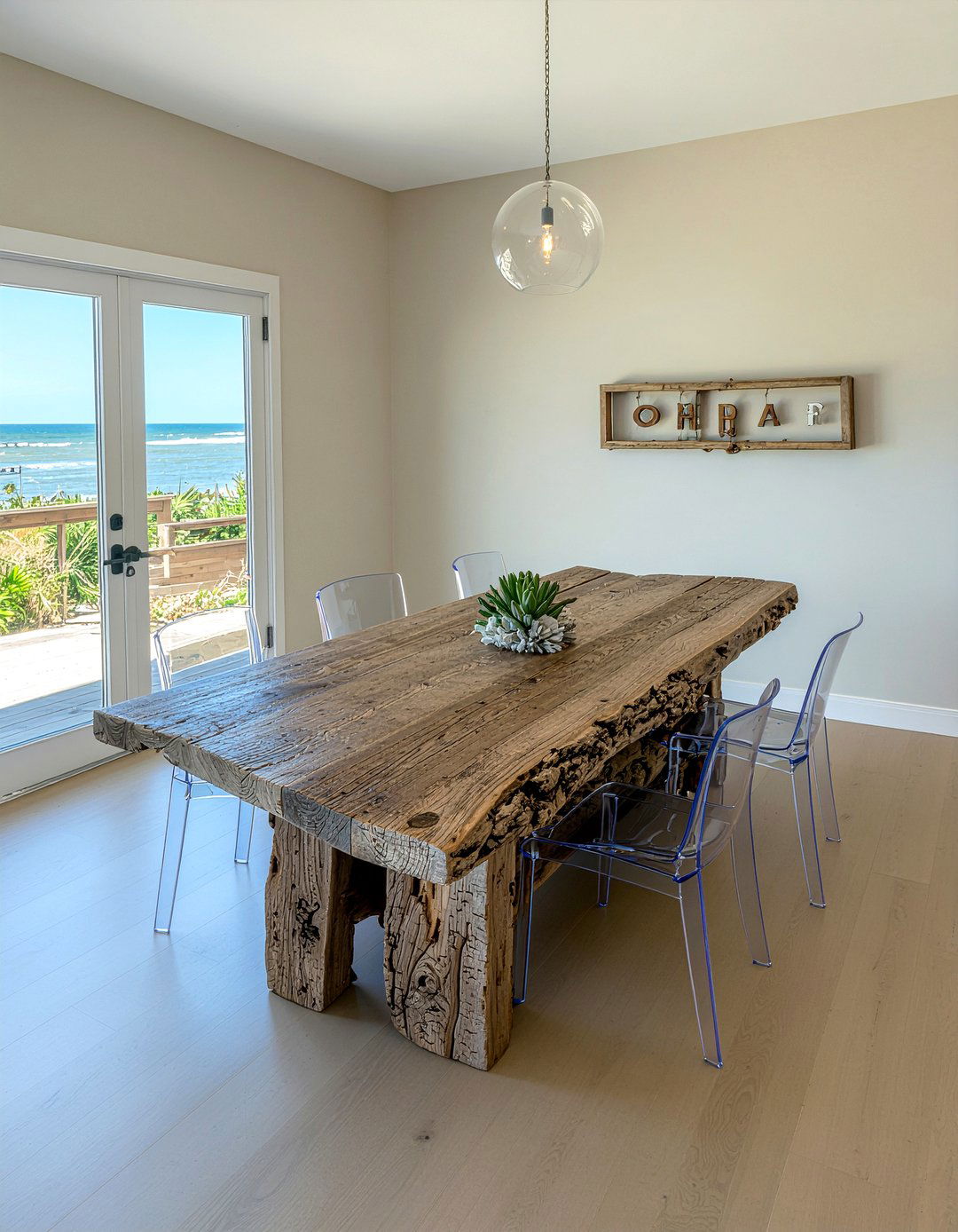 Driftwood Dining Table Beach Decor - 30 beach house dining room ideas