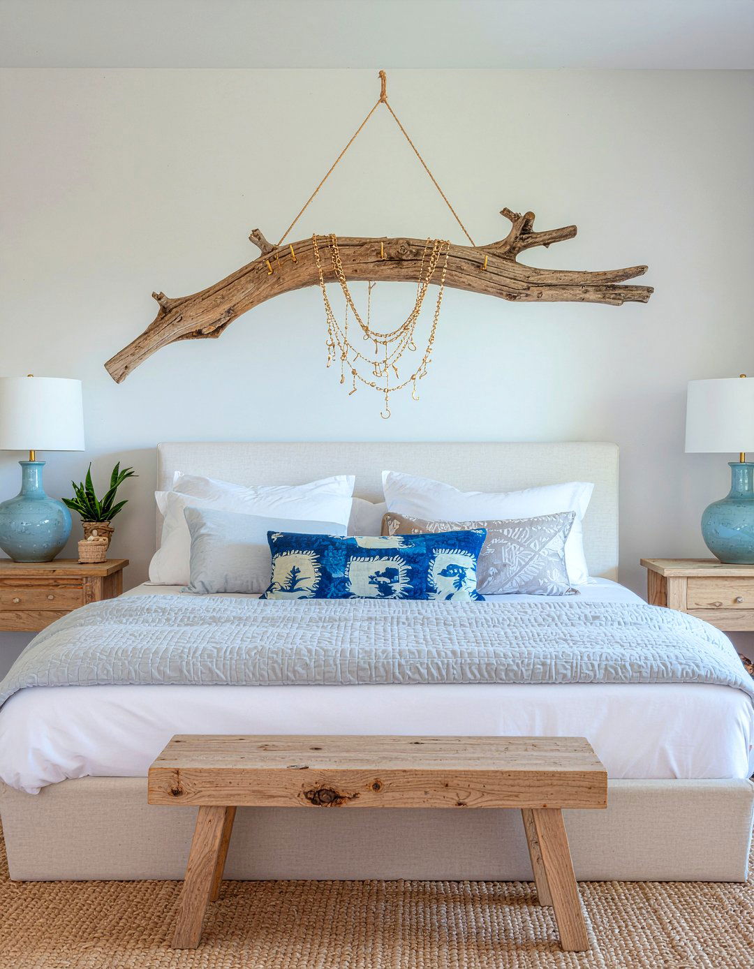 Driftwood Jewelry Hanger - 30 upcycled bedroom ideas
