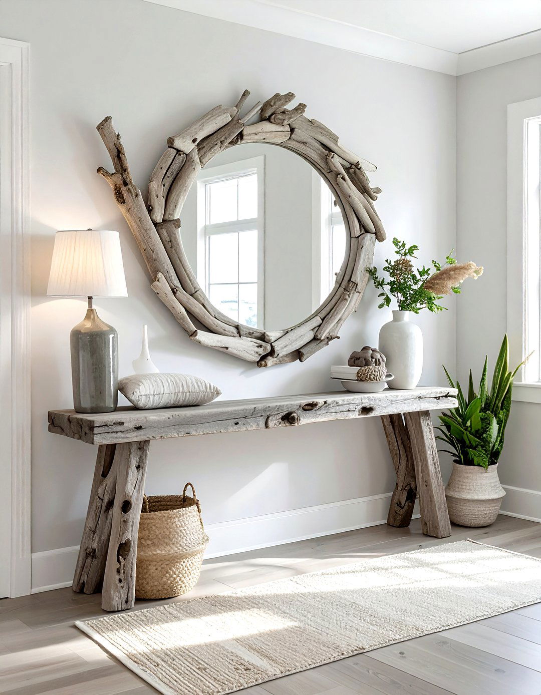 Driftwood Mirror Frame - 30 natural wood decor ideas