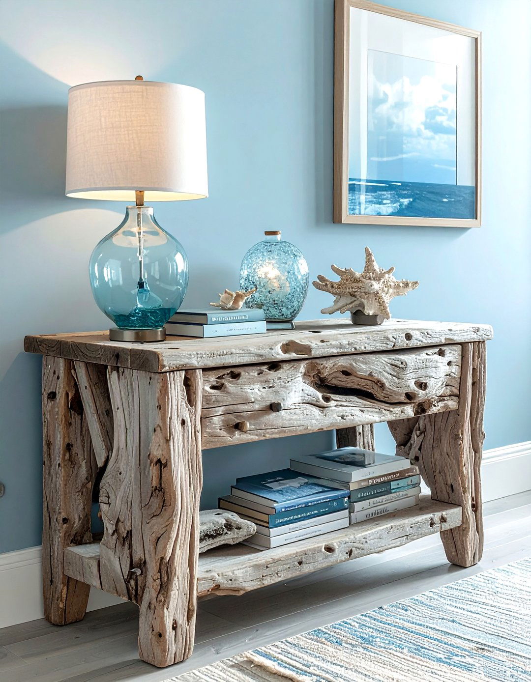 Driftwood Nightstand - 30 mermaid bedroom ideas