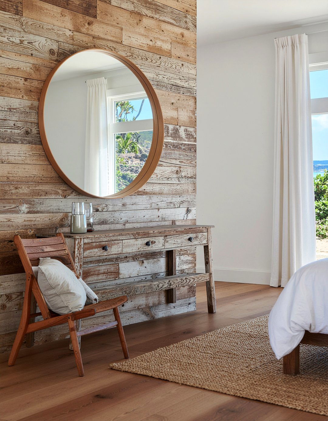 Driftwood Round Mirror Rustic - 30 bedroom round mirrors