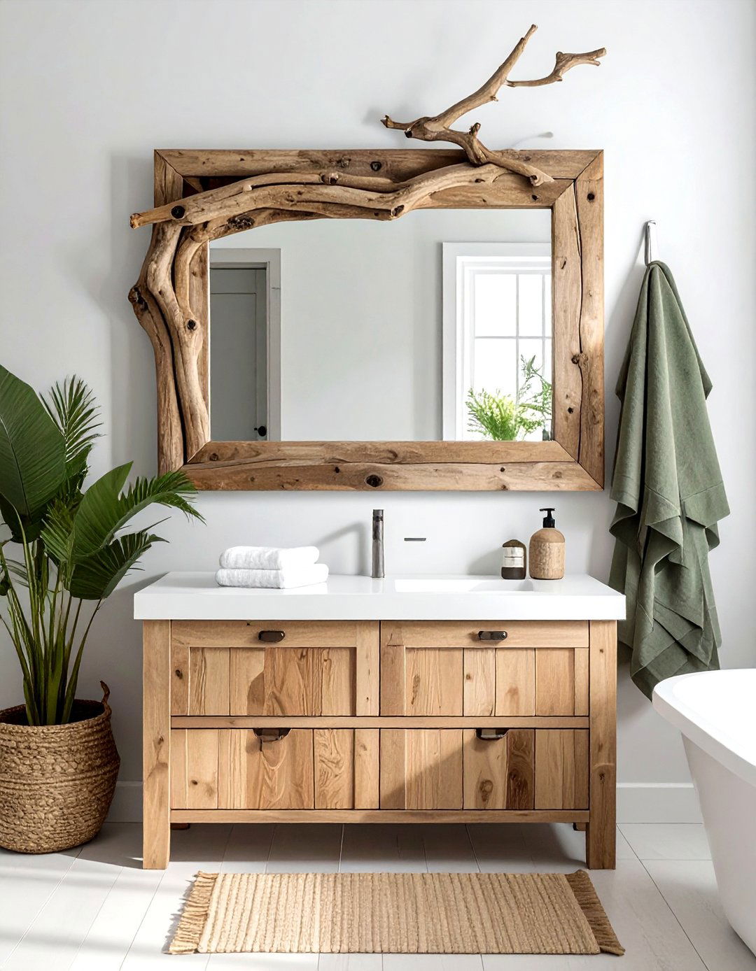 Driftwood accents - 30 beach house bathroom ideas