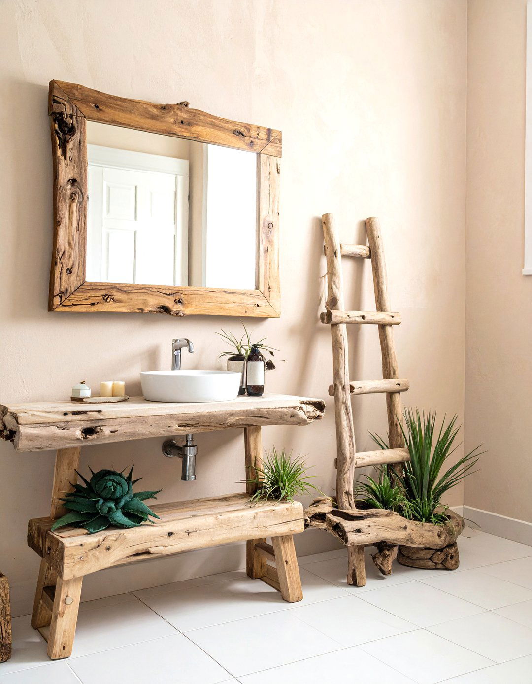 Driftwood bathroom accents - 30 coastal bathroom ideas