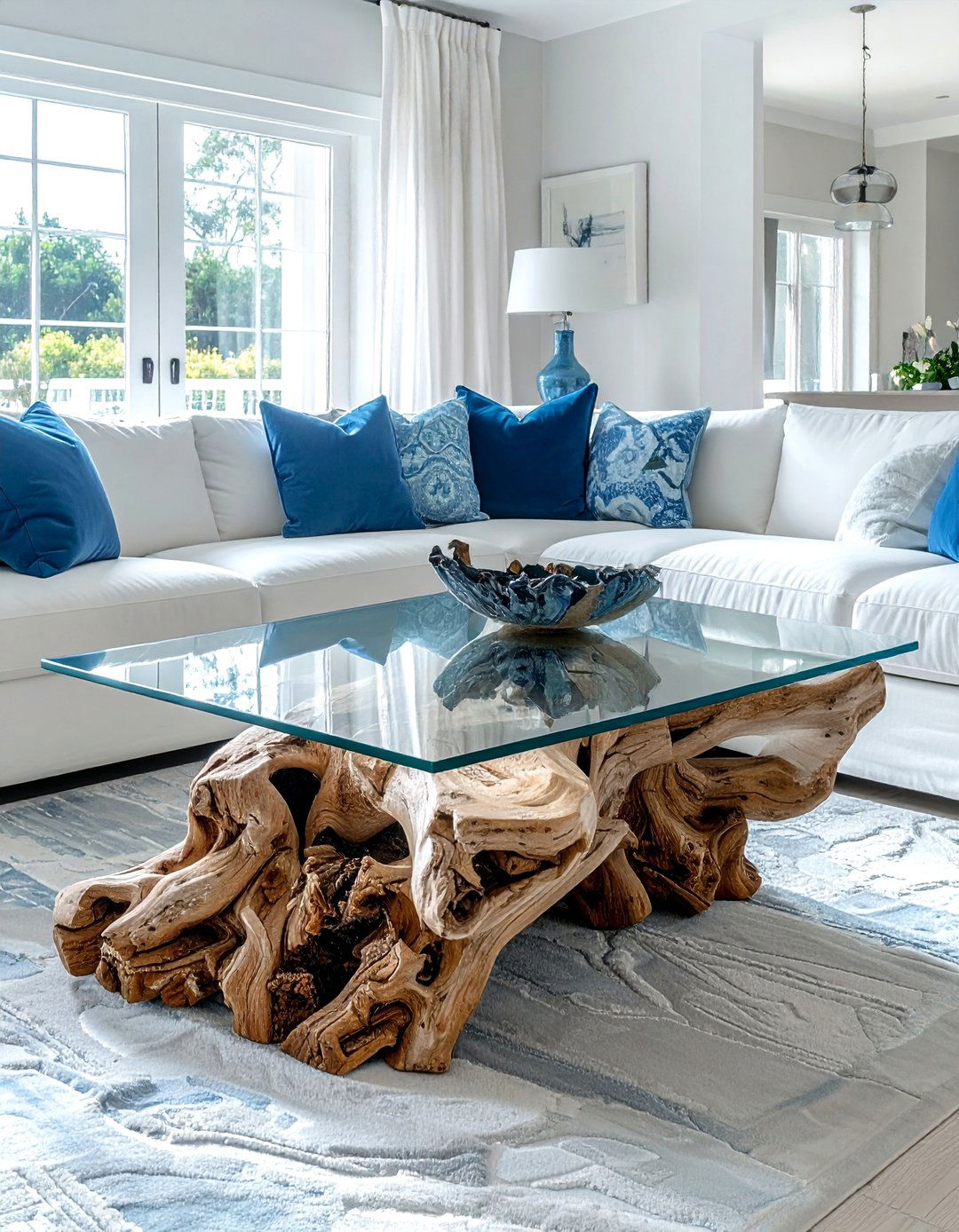 Driftwood coffee table - 30 nature-inspired decor ideas