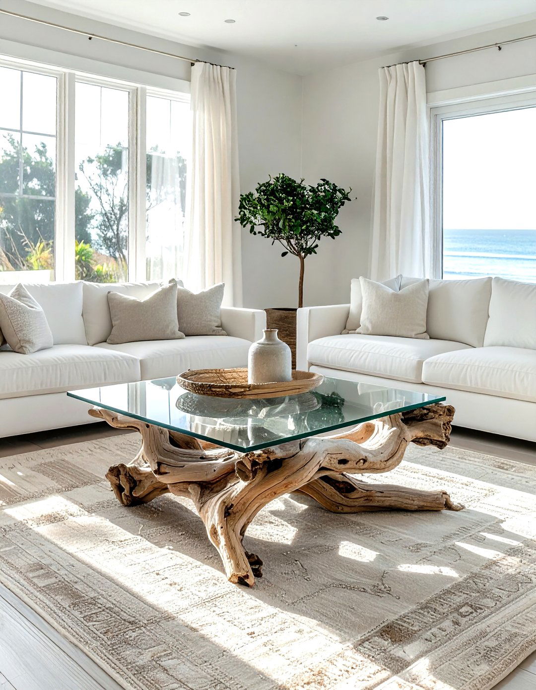 Driftwood coffee table - 30 natural home decor ideas