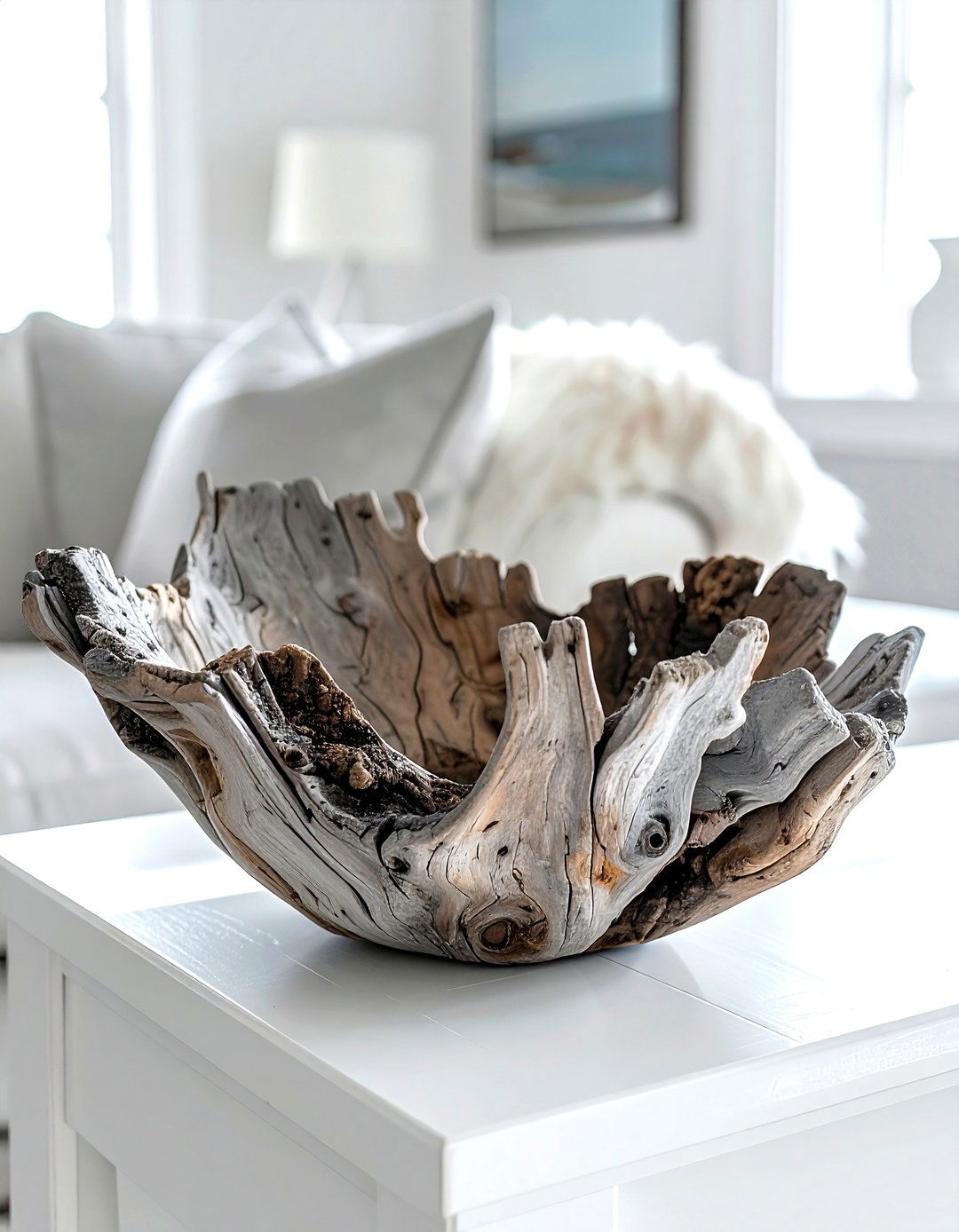 Driftwood decorative bowl - 30 console bowl ideas