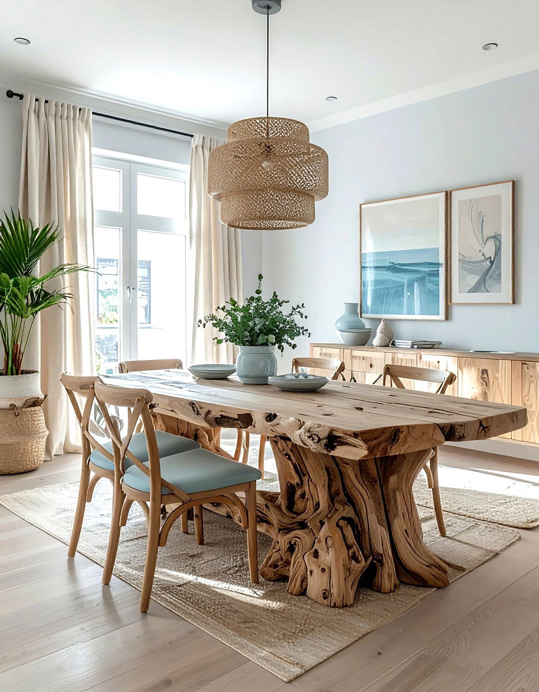 Driftwood dining room - 30 nature-inspired dining room ideas