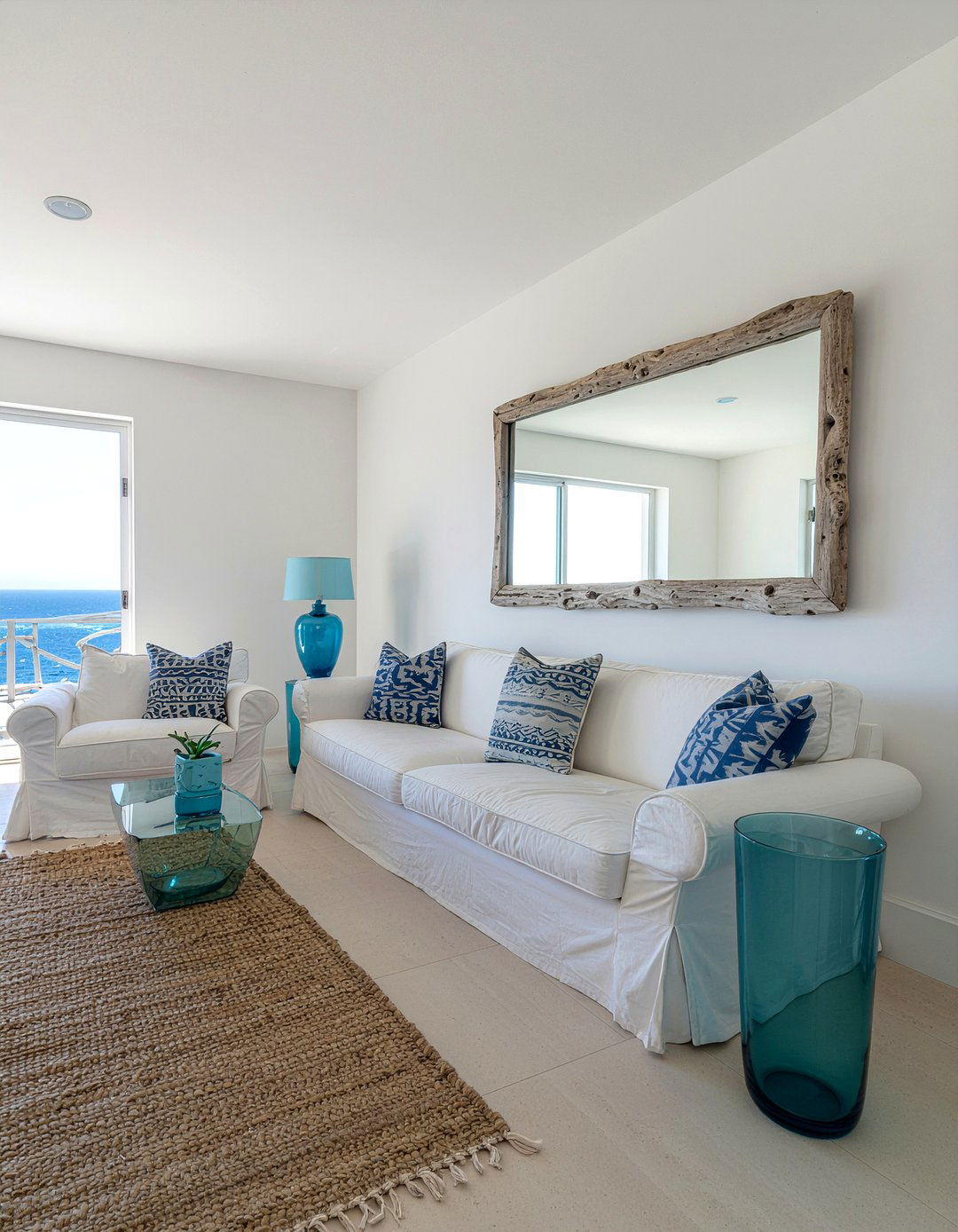 Driftwood framed mirror - 30 living room mirrors