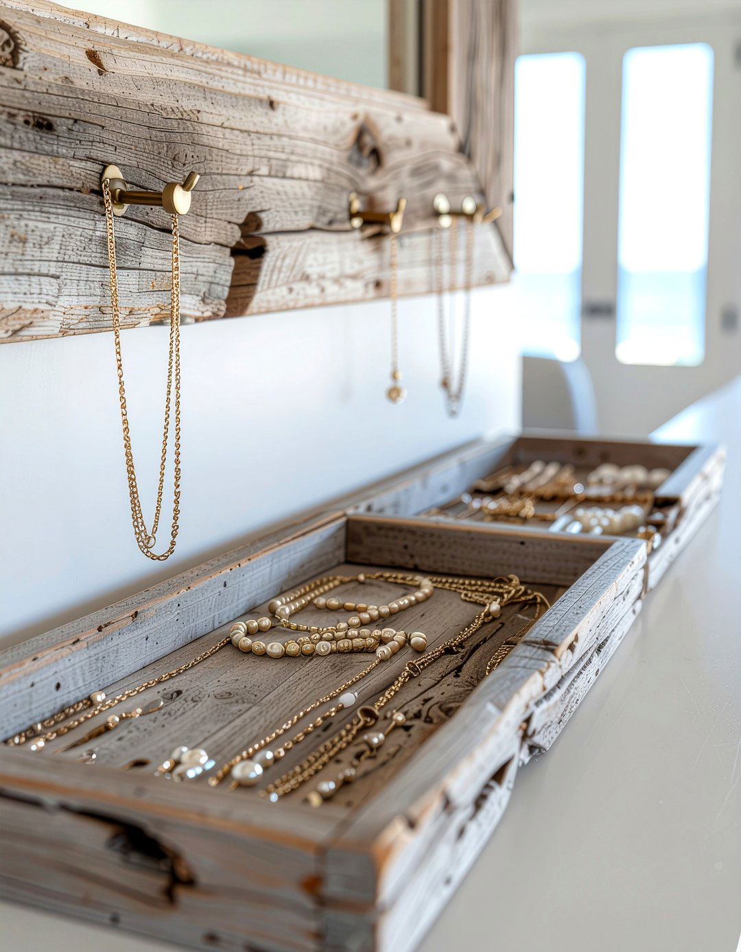 Driftwood jewelry organizer - 30 bathroom handmade ideas