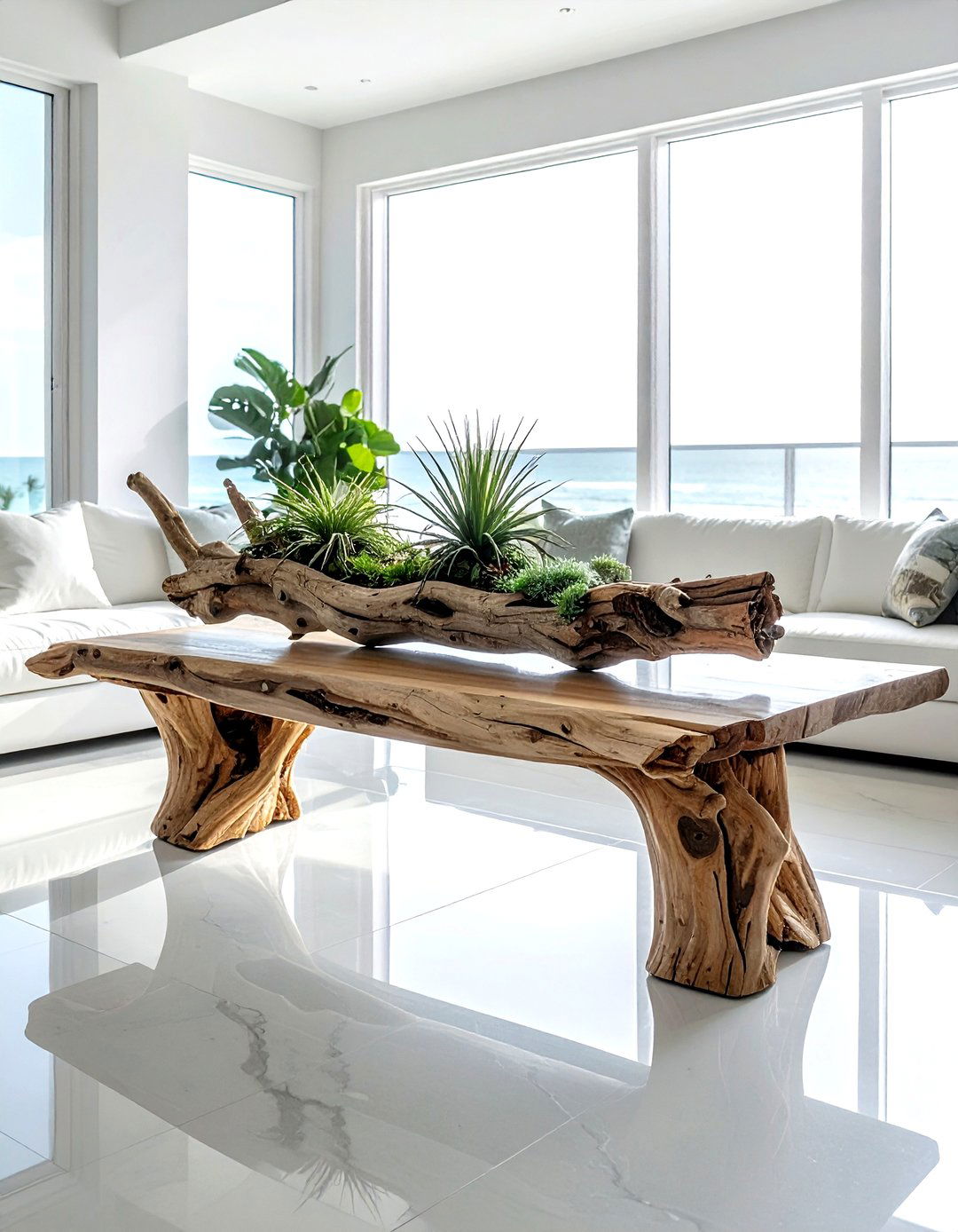 Driftwood table piece - 30 living room centerpiece ideas