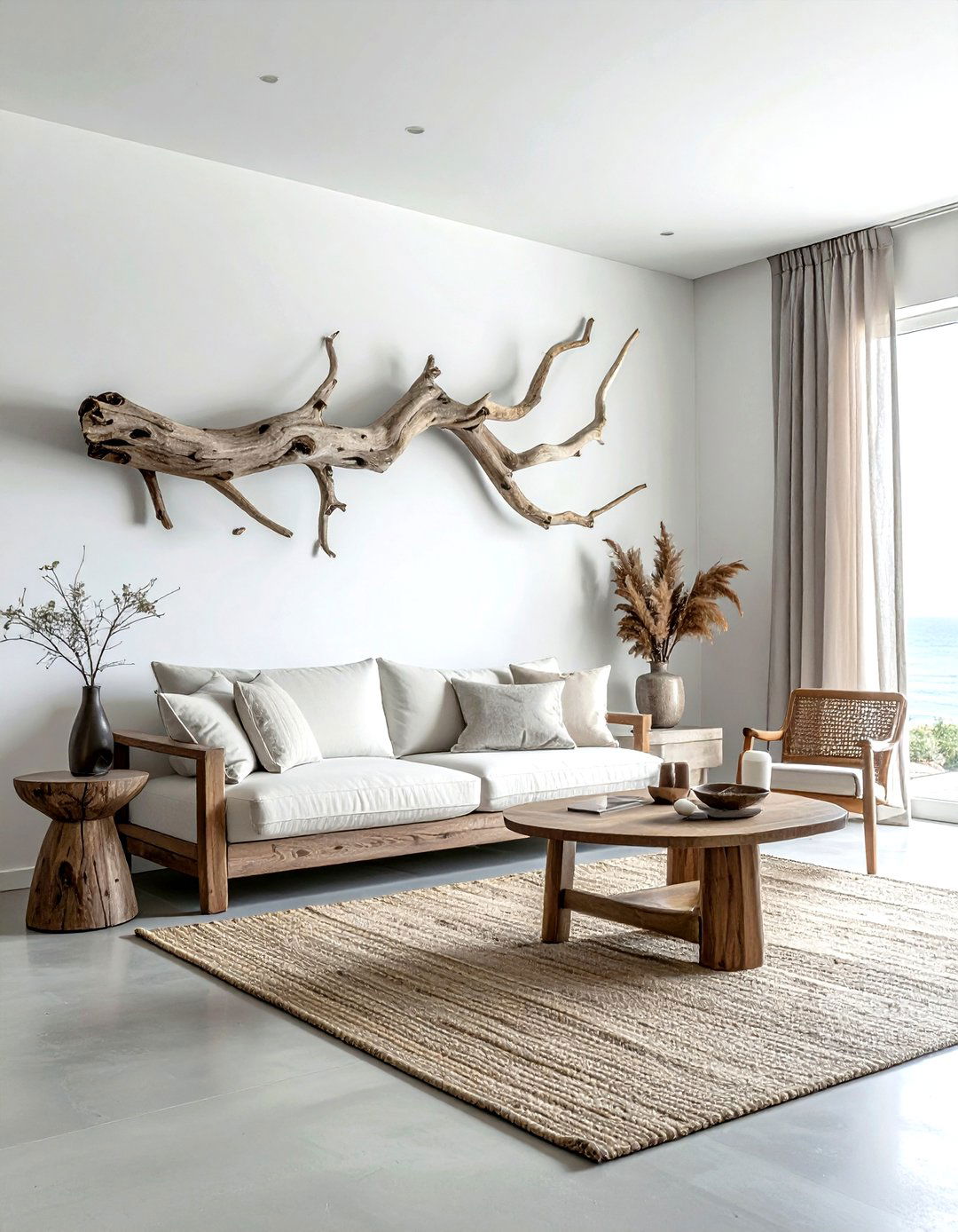 Driftwood wall art - 30 beach decor ideas