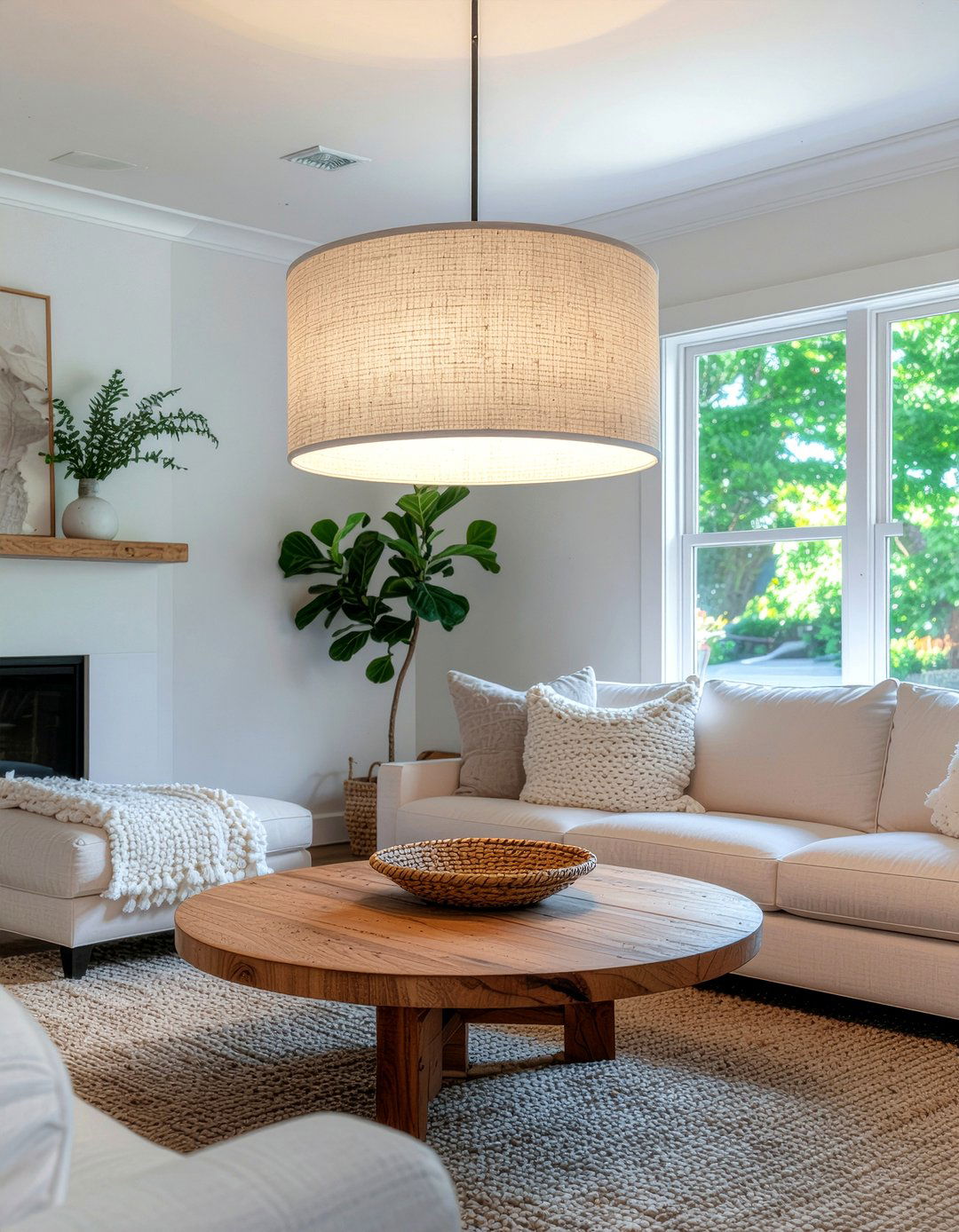 Drum Pendant Light - 30 living room lighting ideas