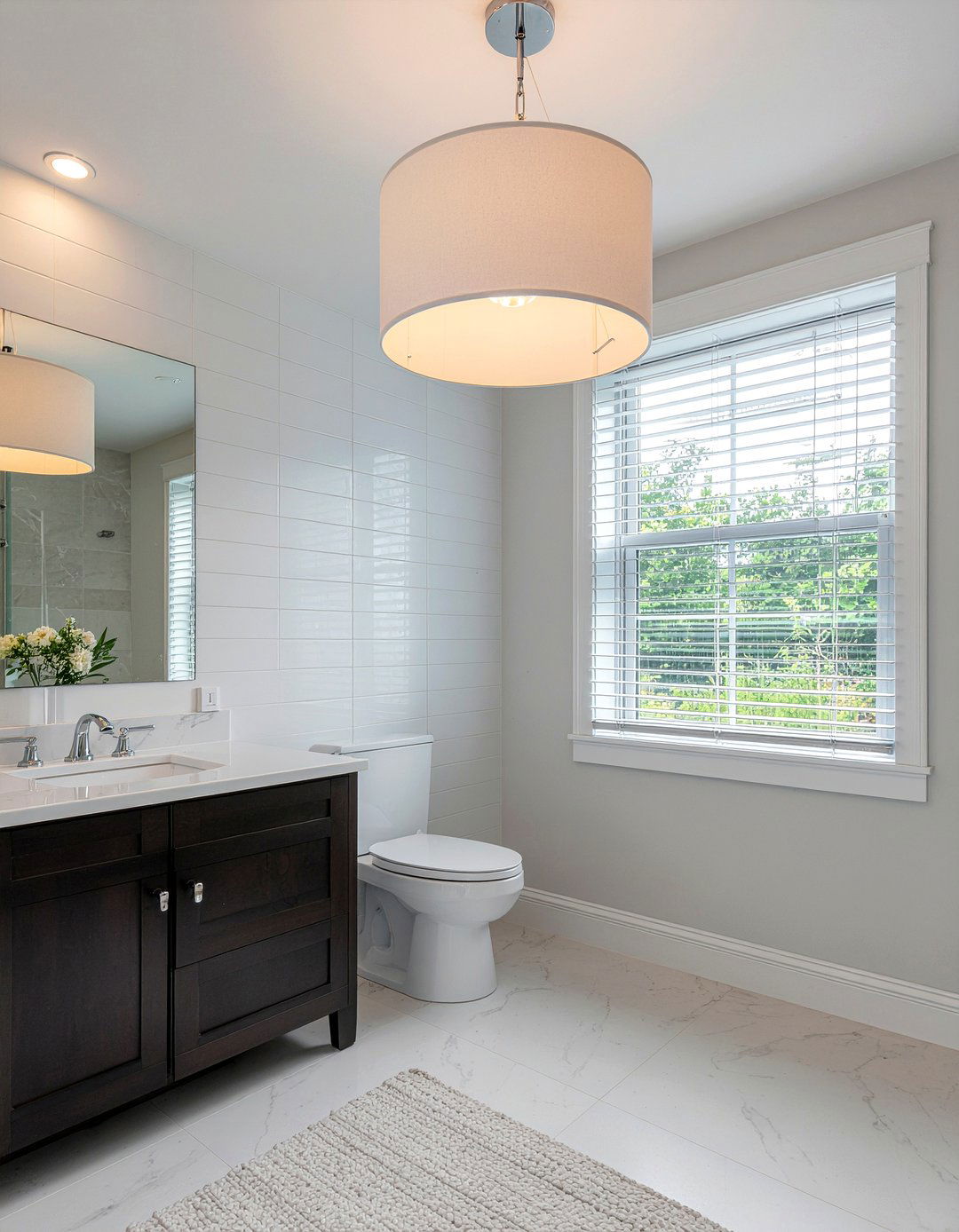 Drum Shade Light - 30 bathroom ceiling light ideas