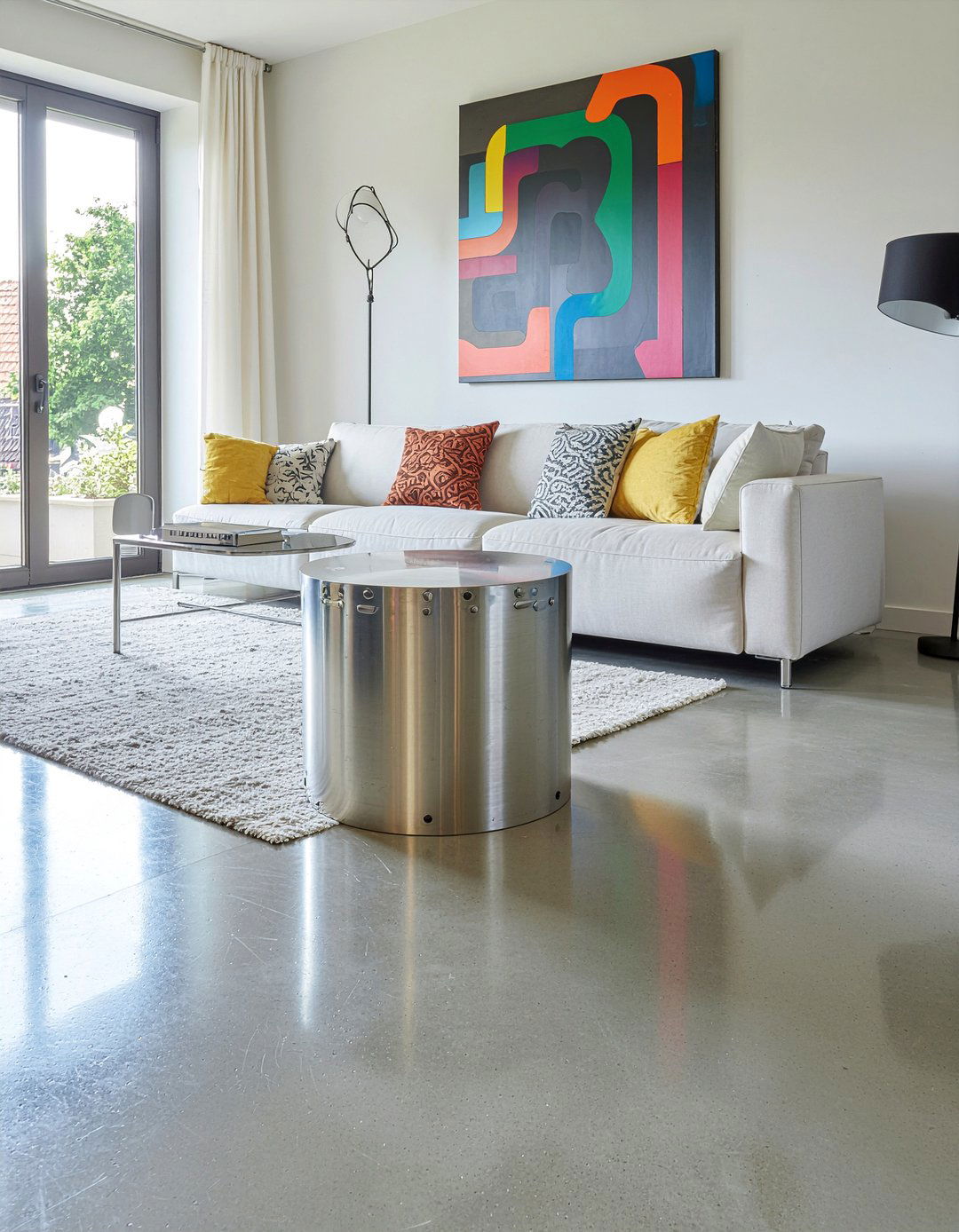 Drum Style Metal Coffee Table - 30 living room metal coffee tables