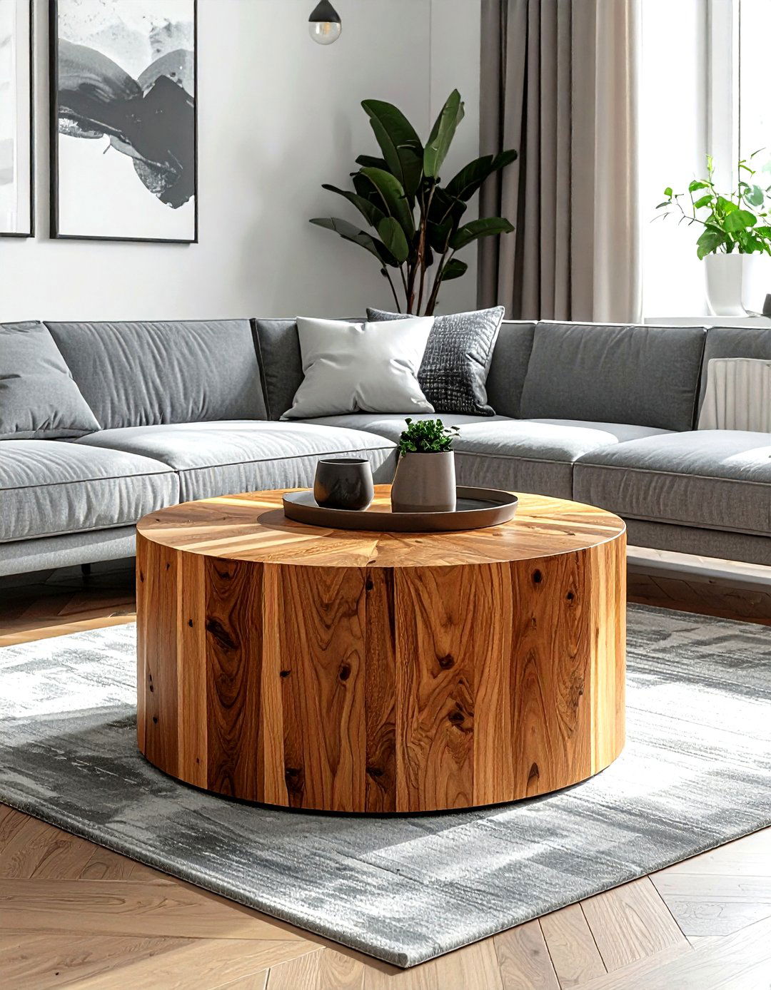 Drum Wood Coffee Table - 30 living room wood coffee tables