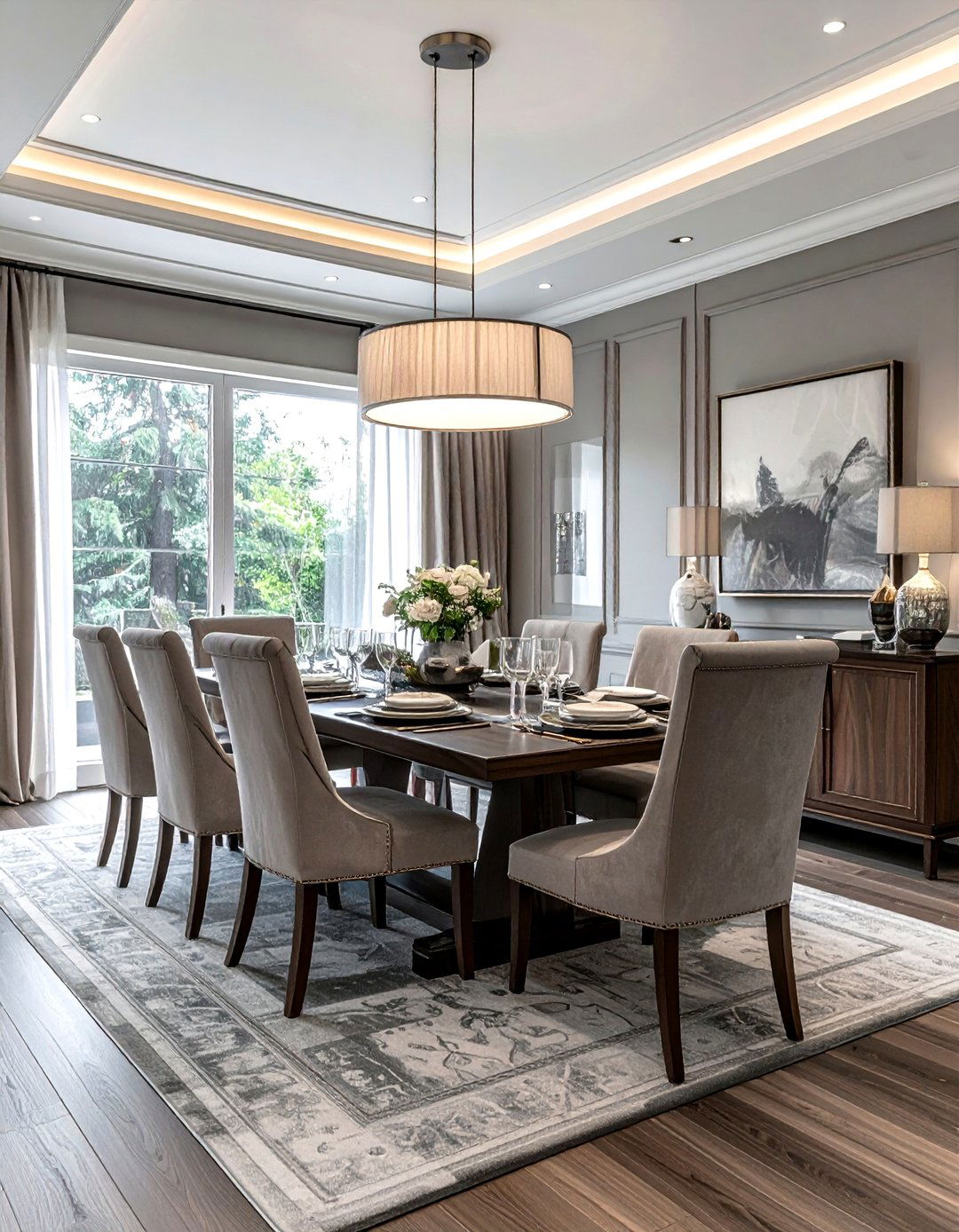 Drum flush mount light - 30 flush mount dining room light ideas