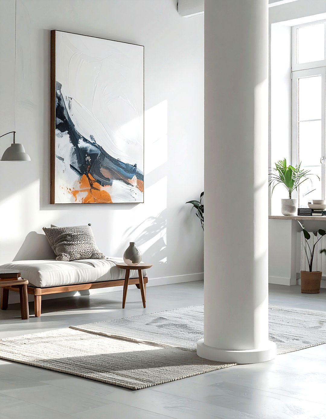 Drywall Pillar With Art - 30 living room pillar ideas