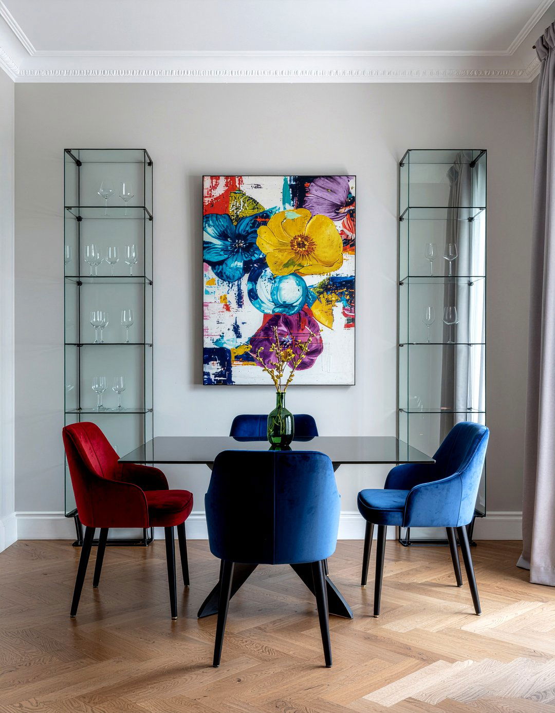 Dual China Cabinets Against Wall - 30 dining room symmetry ideas