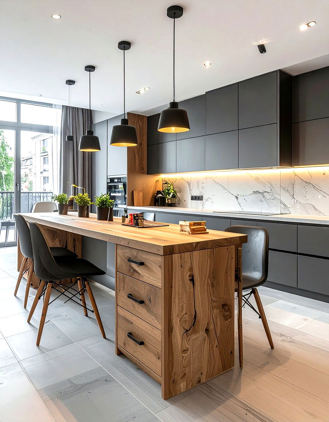 Dual Kitchen Desk - 30 kitchen homework station ideas