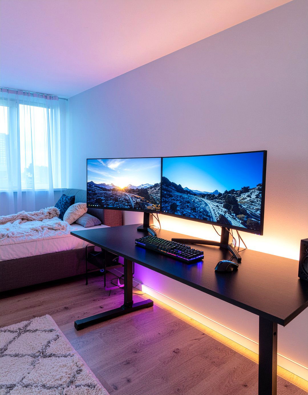 Dual Monitor Station - 30 video game bedroom ideas