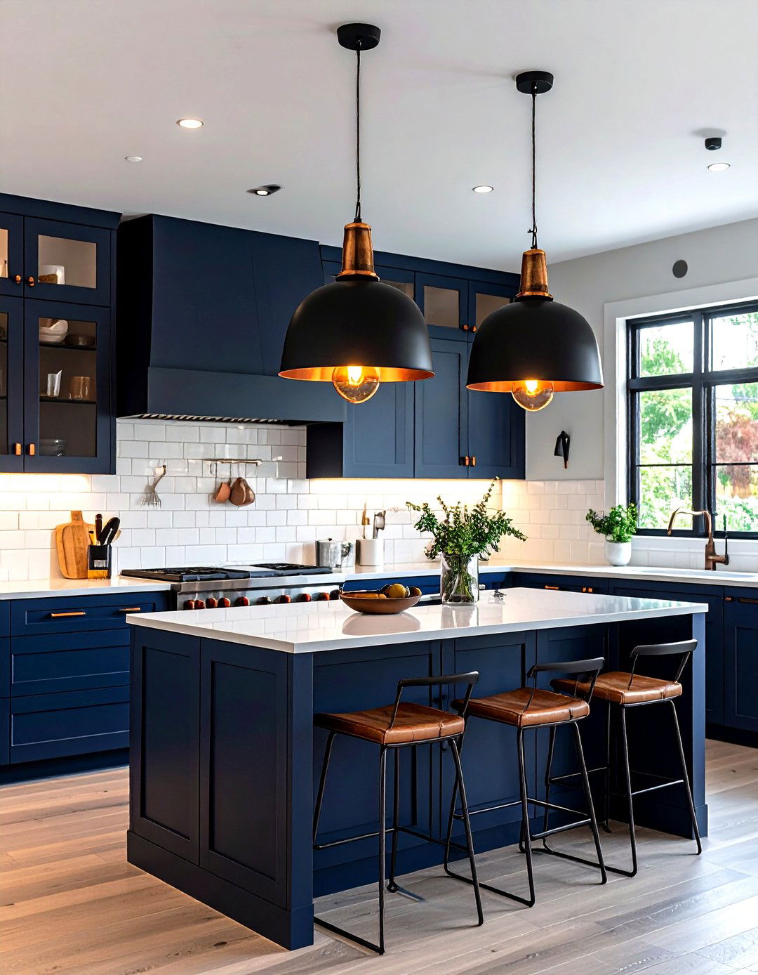 Dual Tone Kitchen Pendant - 30 industrial pendant kitchen ideas