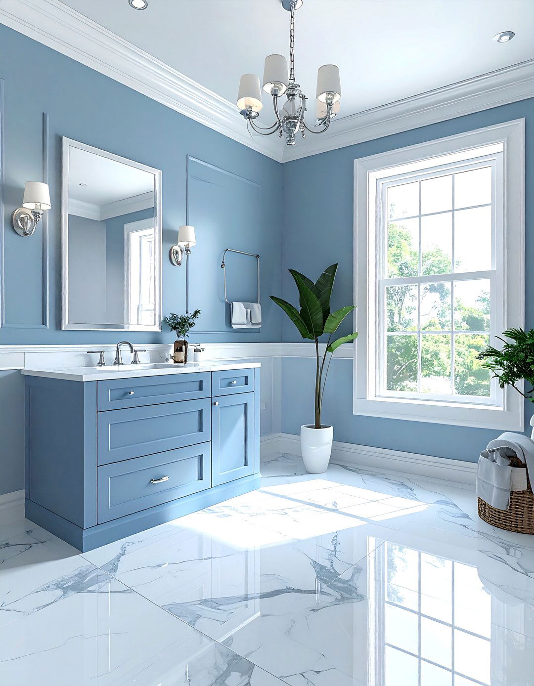 Dusty Blue Bathroom - 30 bathroom accent color ideas