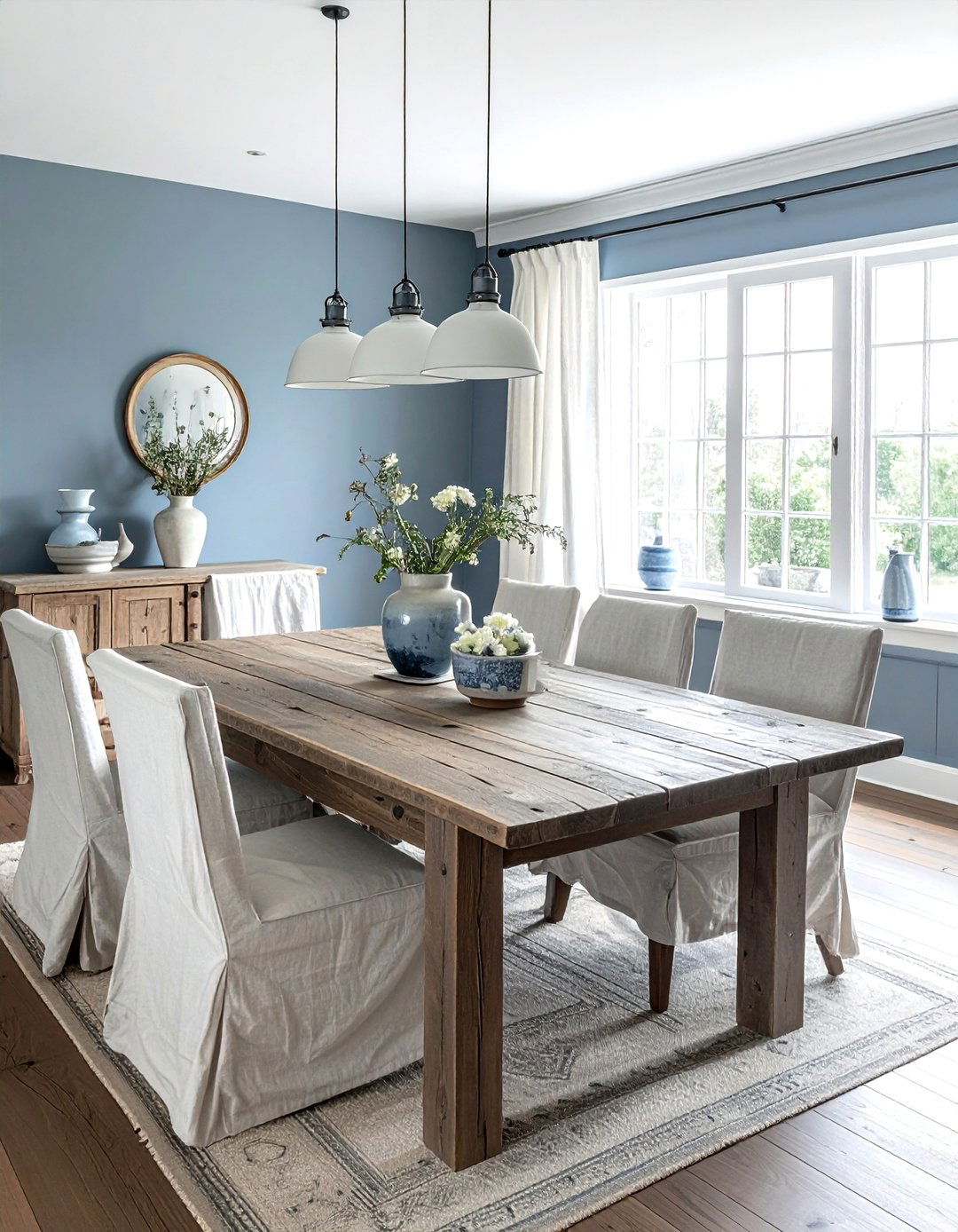 Dusty Blue Dining Room - 30 blue dining room design ideas