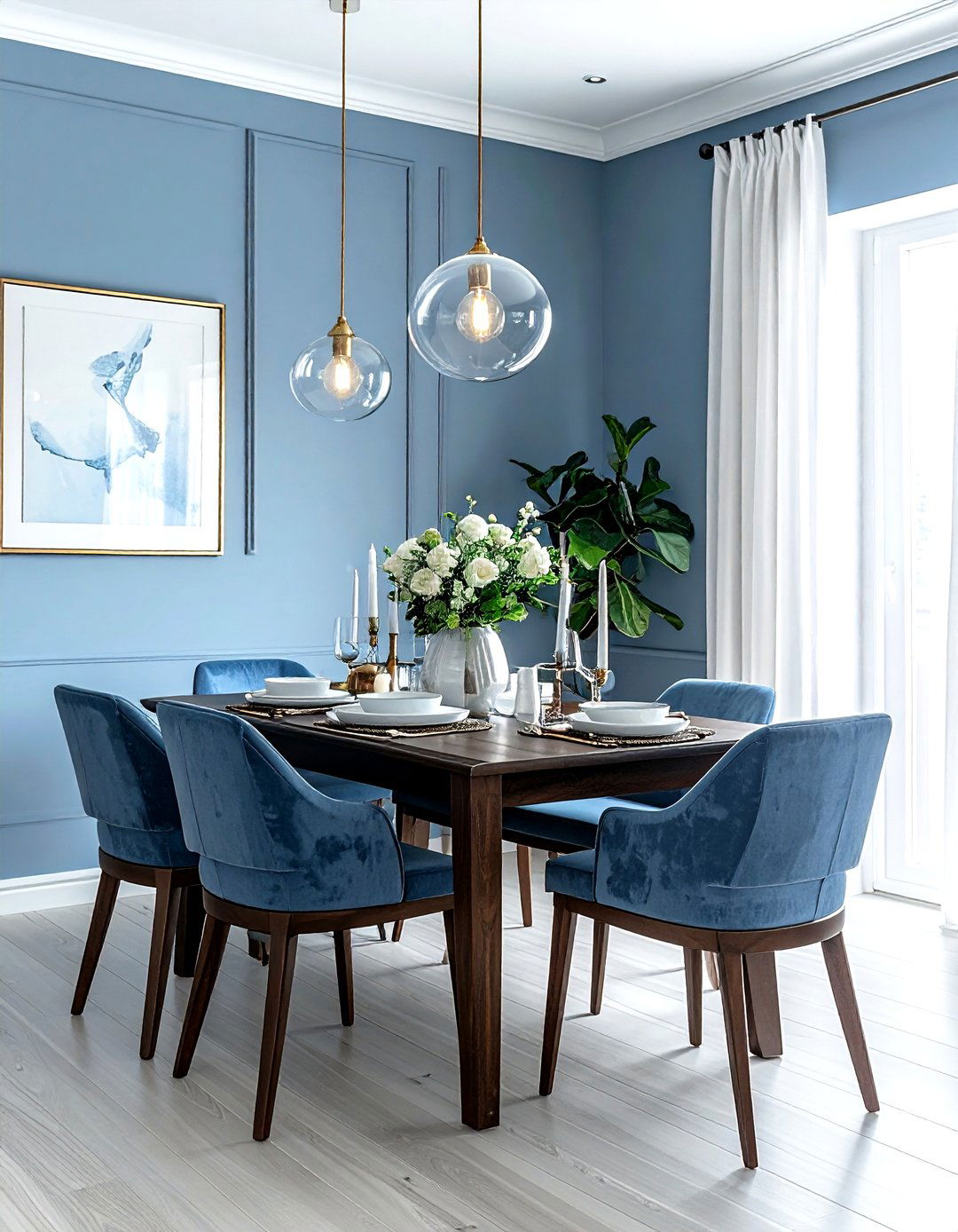 Dusty Blue Dining Room - 30 light blue dining room ideas