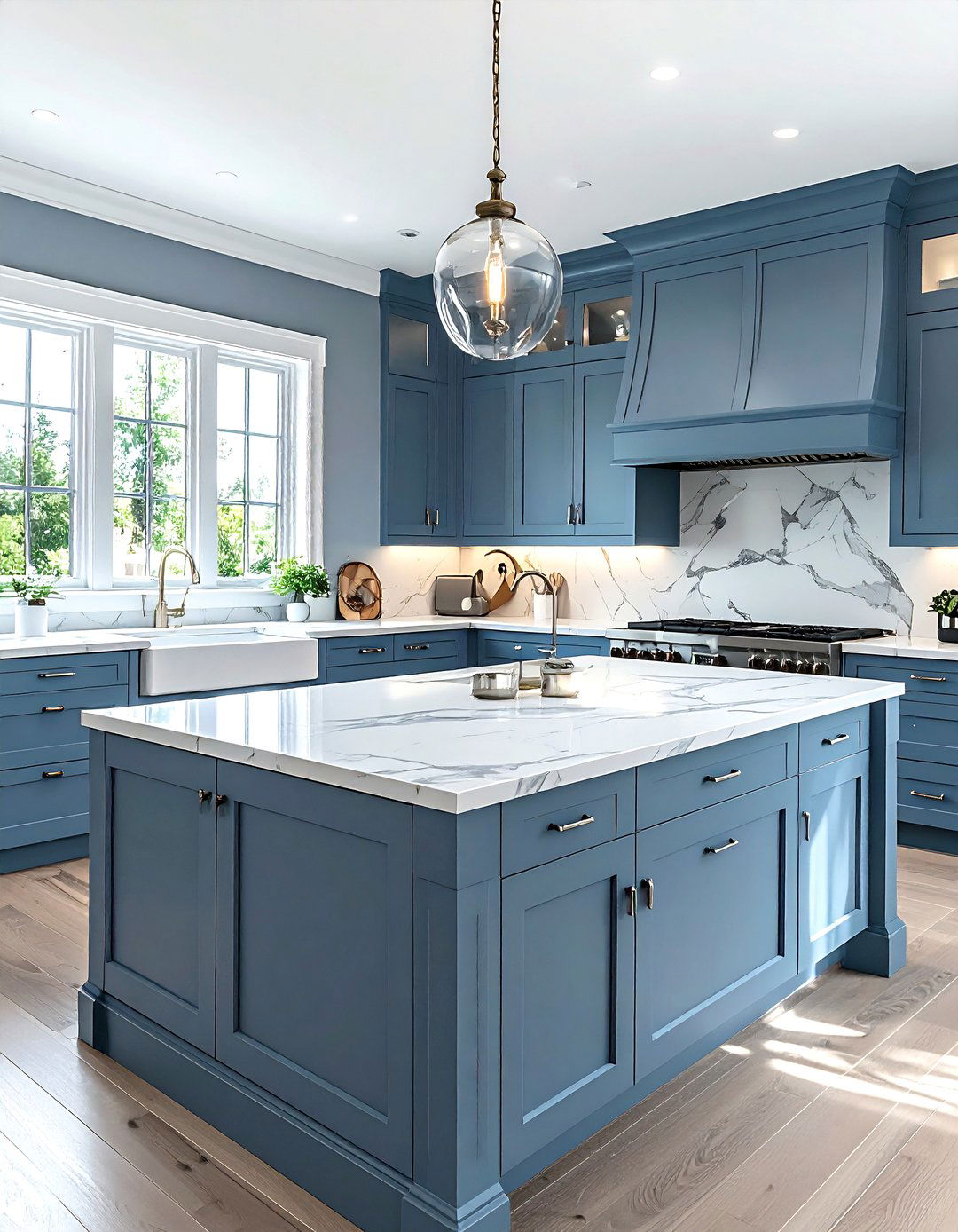 Dusty Blue Kitchen - 30 kitchen paint color ideas