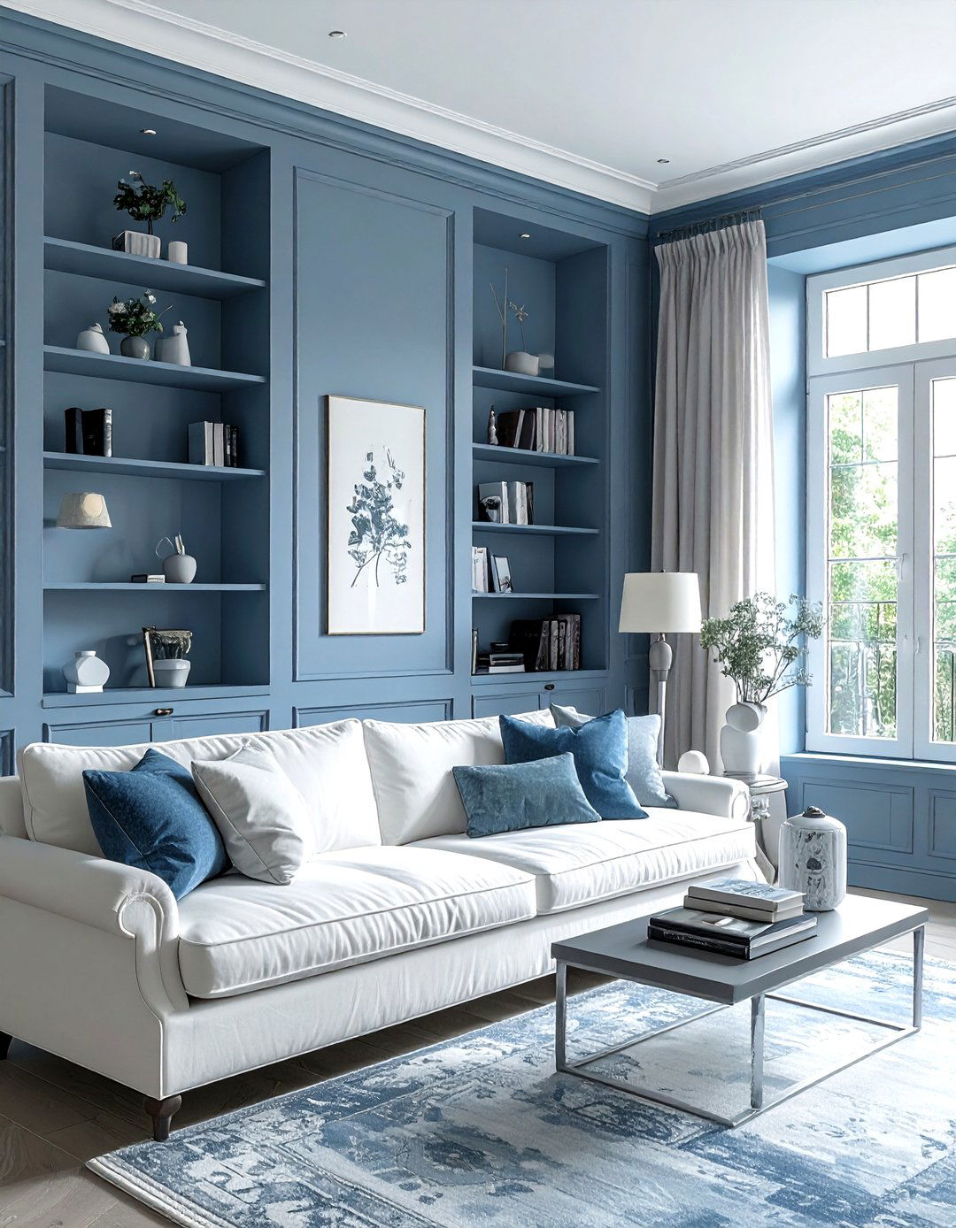Dusty Blue Living Room - 30 living room accent color ideas