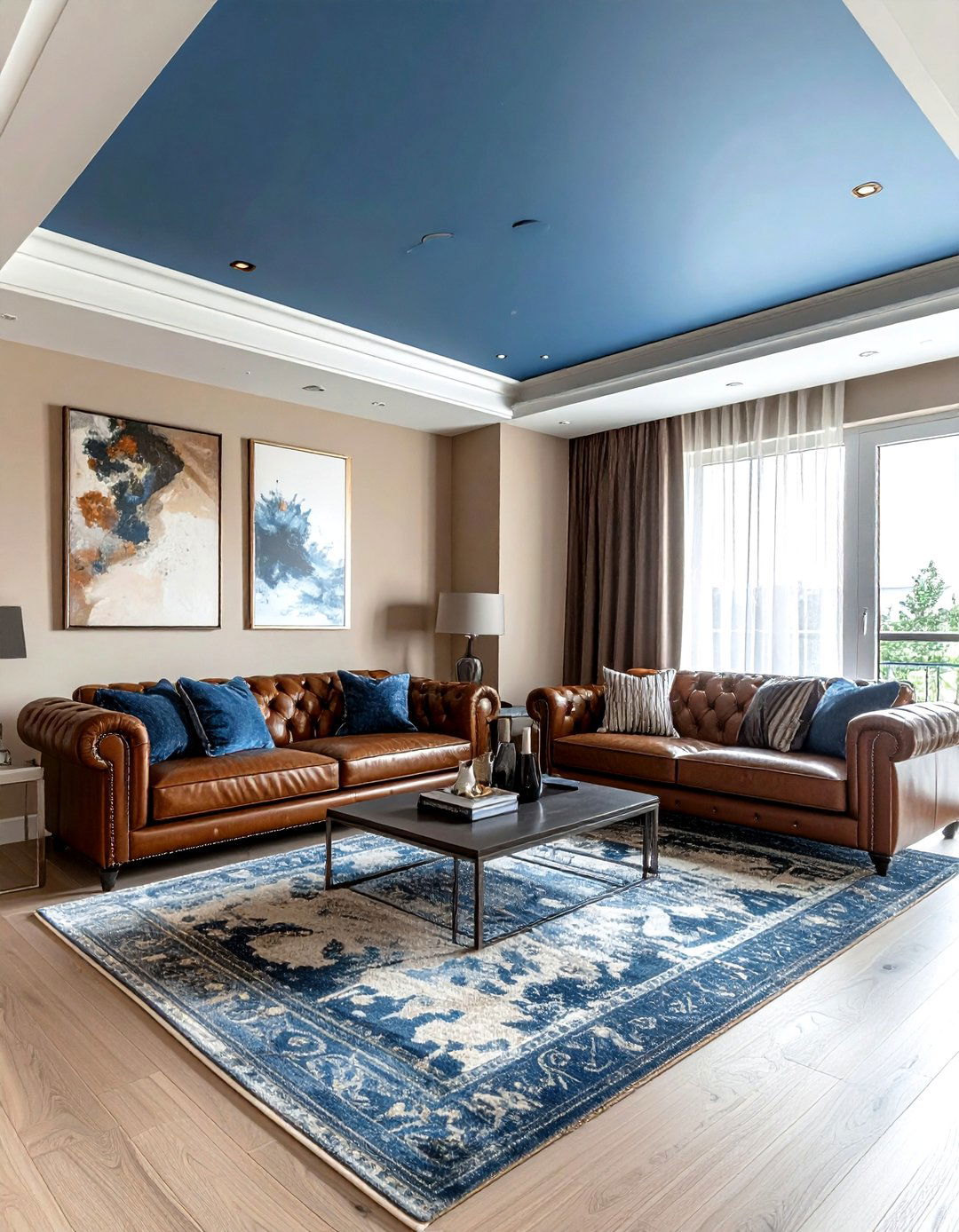 Dusty Blue Living Room Ceiling - 30 living room blue ceiling ideas