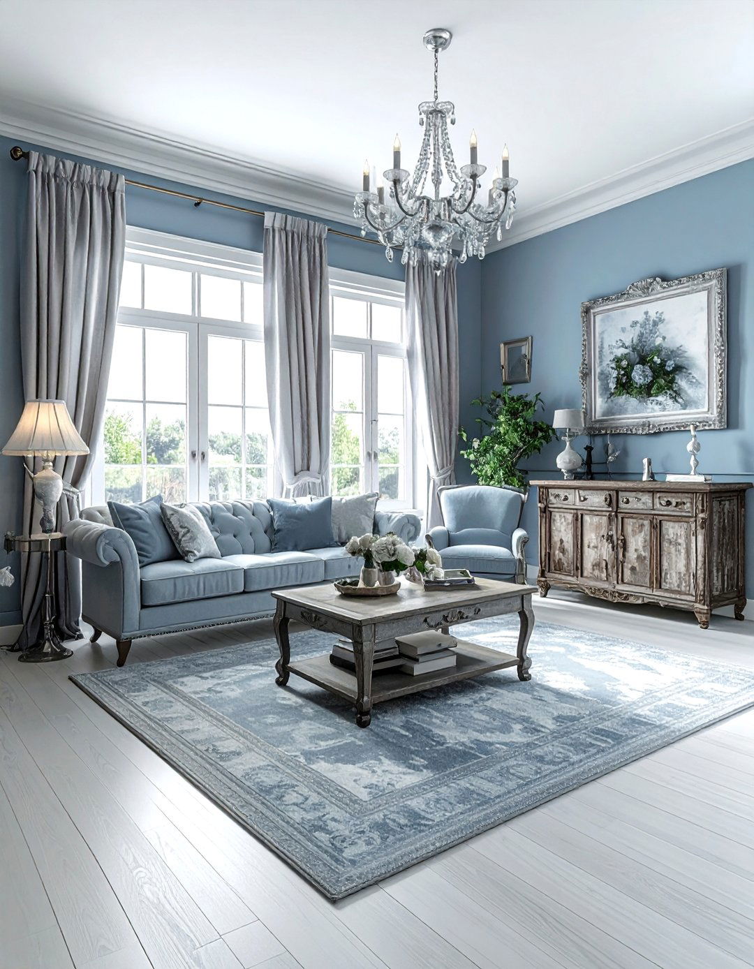 Dusty Blue Living Room - 30 blue living room design ideas