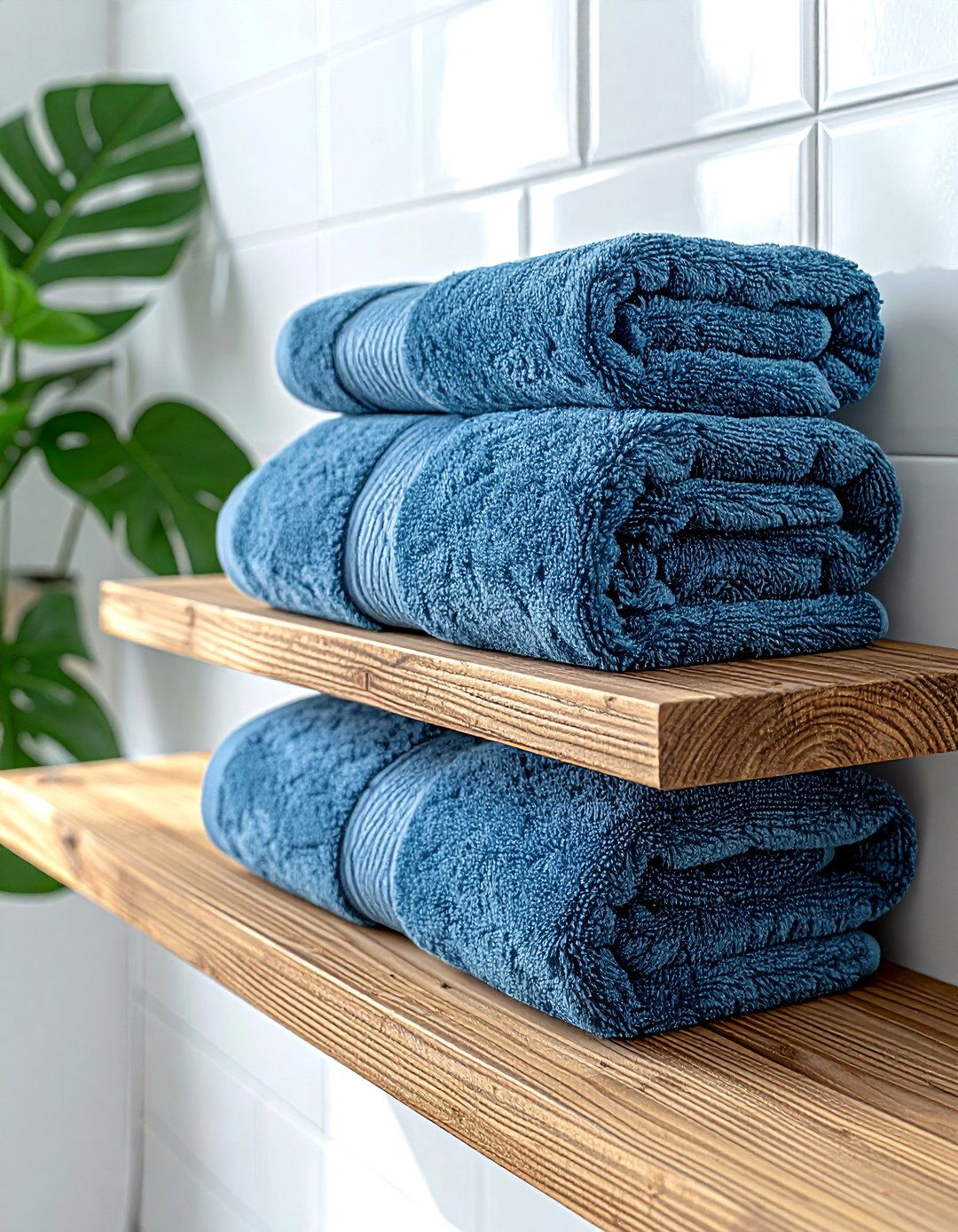 Dusty Blue Towels - 30 blue bathroom decor ideas